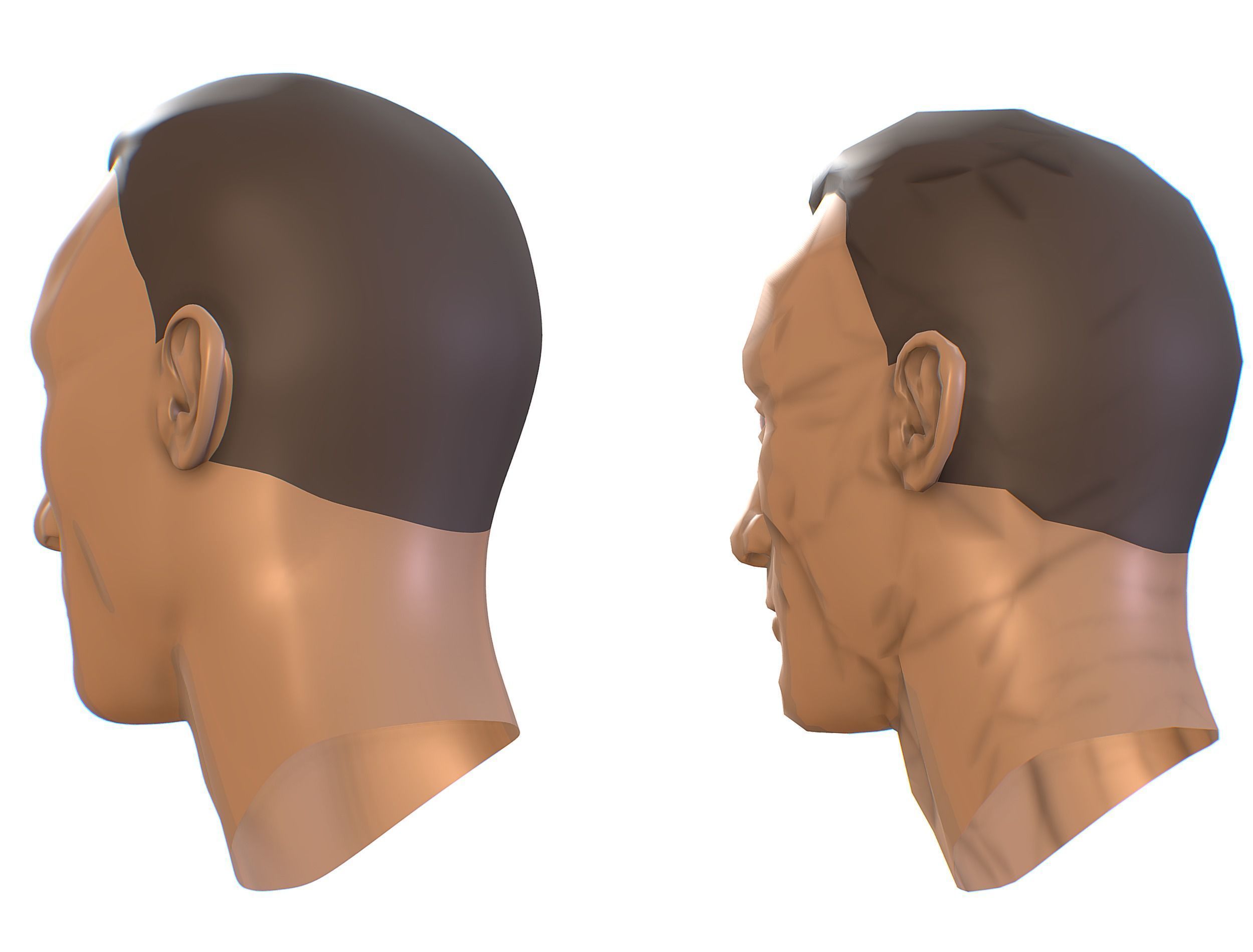 subdivision 3d model mans head Low-poly 3D model_5