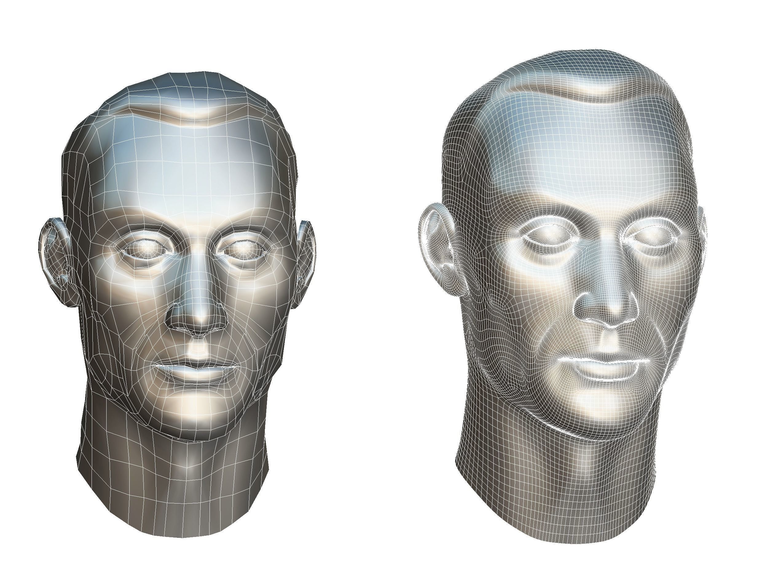 subdivision 3d model mans head Low-poly 3D model_18