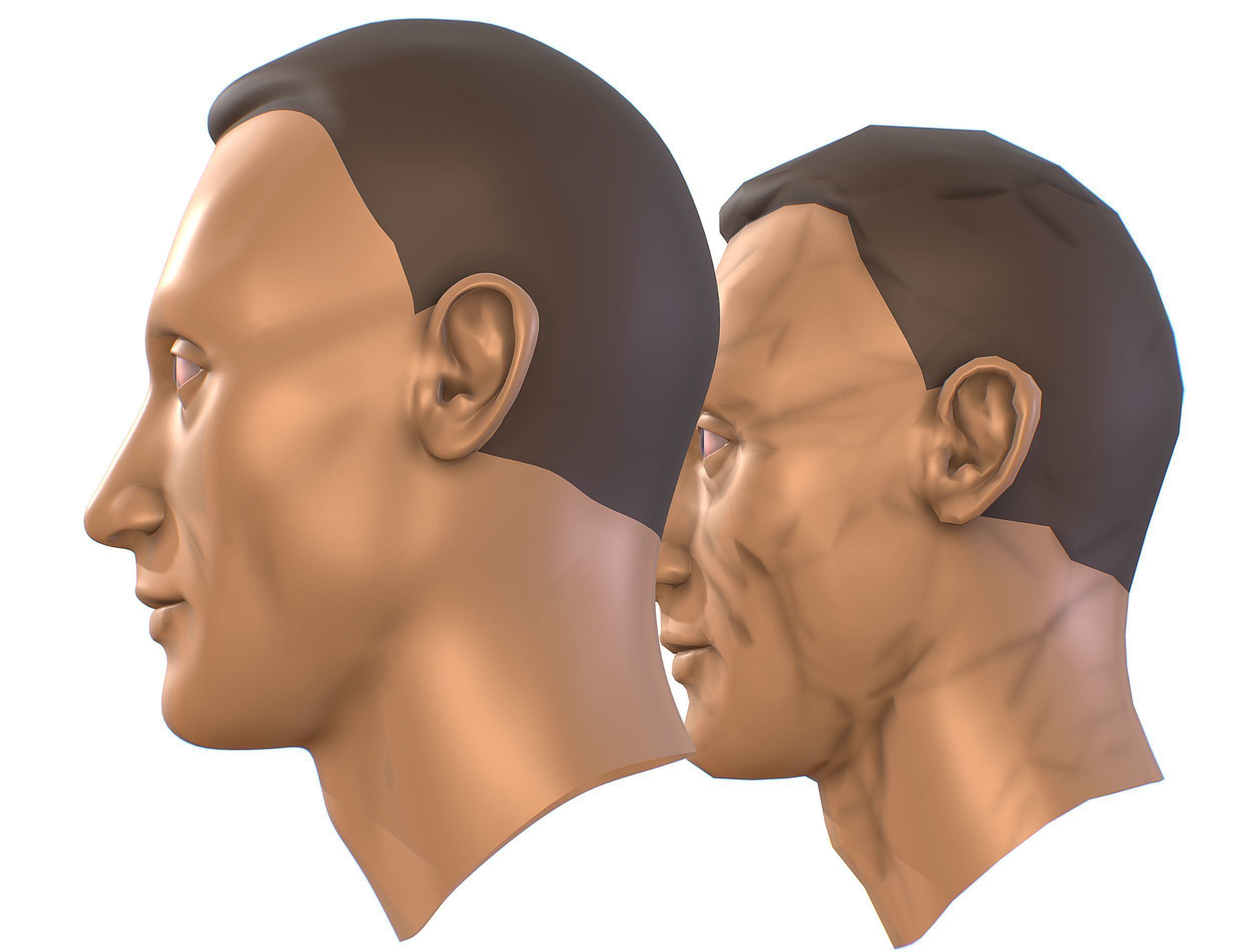 subdivision 3d model mans head Low-poly 3D model_4