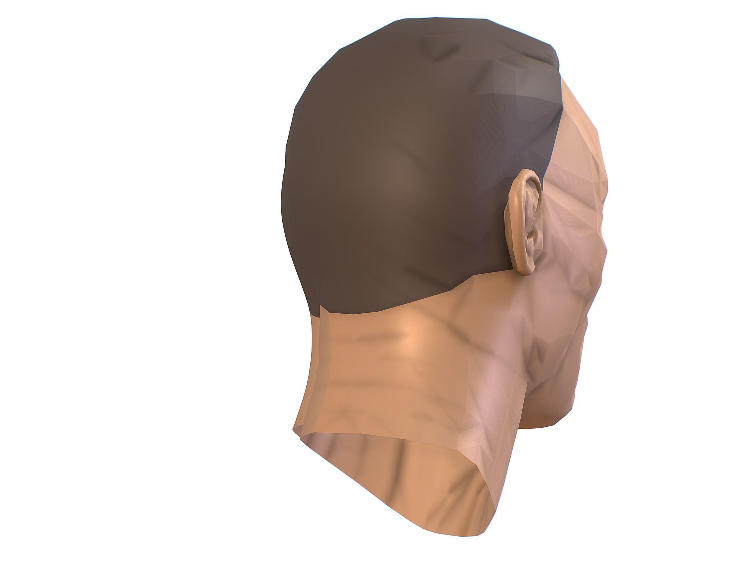 subdivision 3d model mans head Low-poly 3D model_8