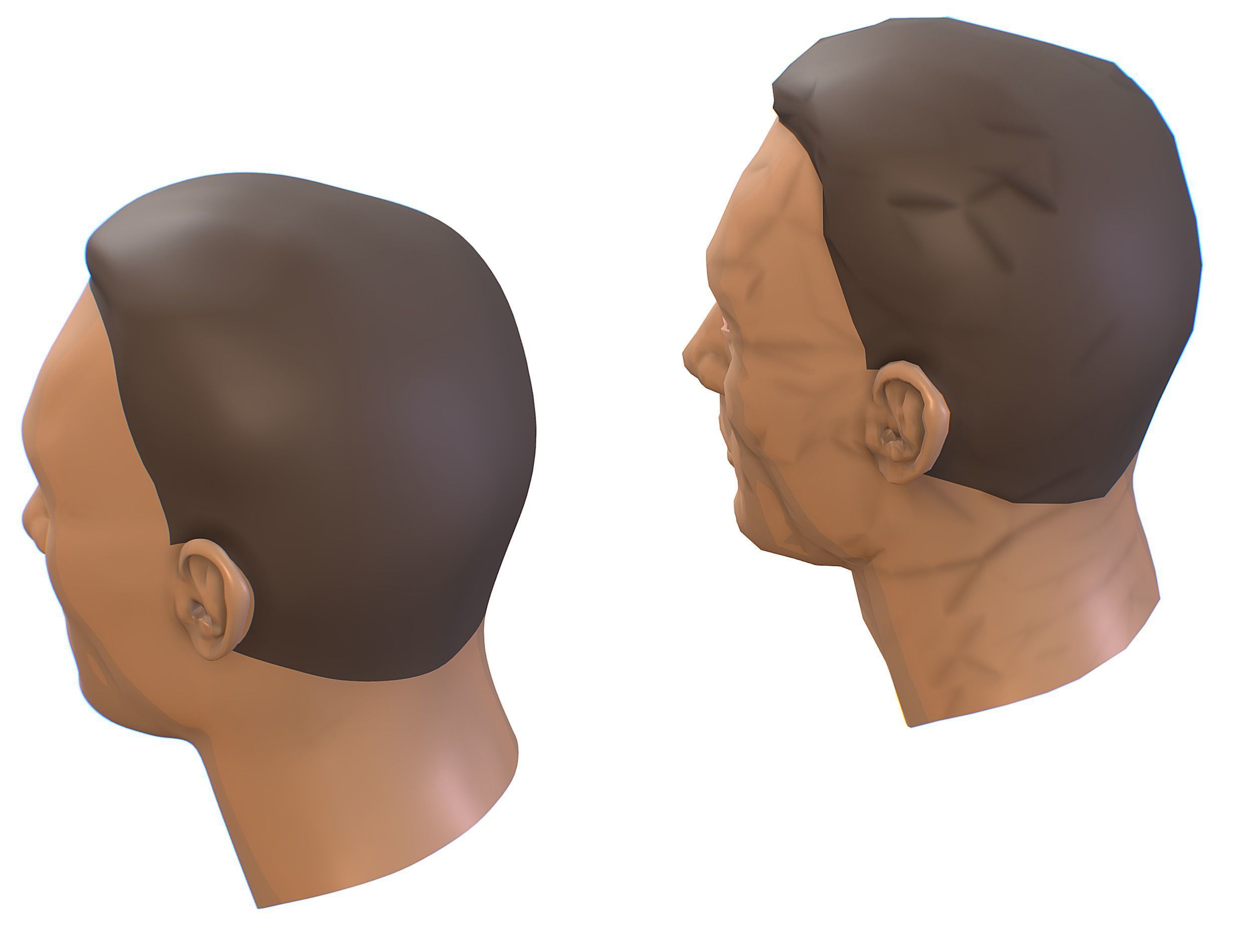 subdivision 3d model mans head Low-poly 3D model_15