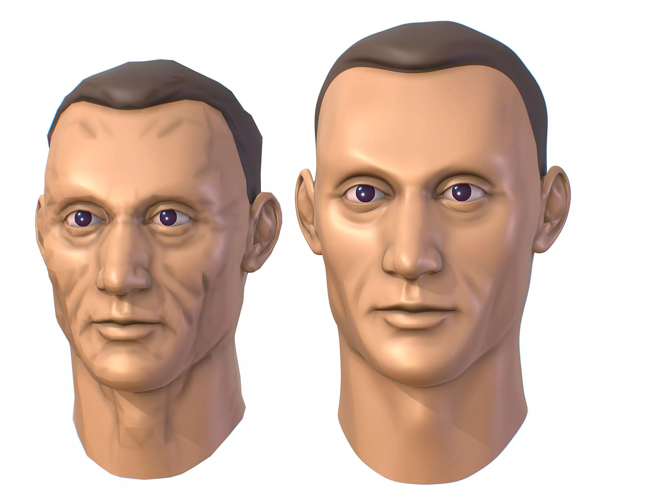 subdivision 3d model mans head Low-poly 3D model_0