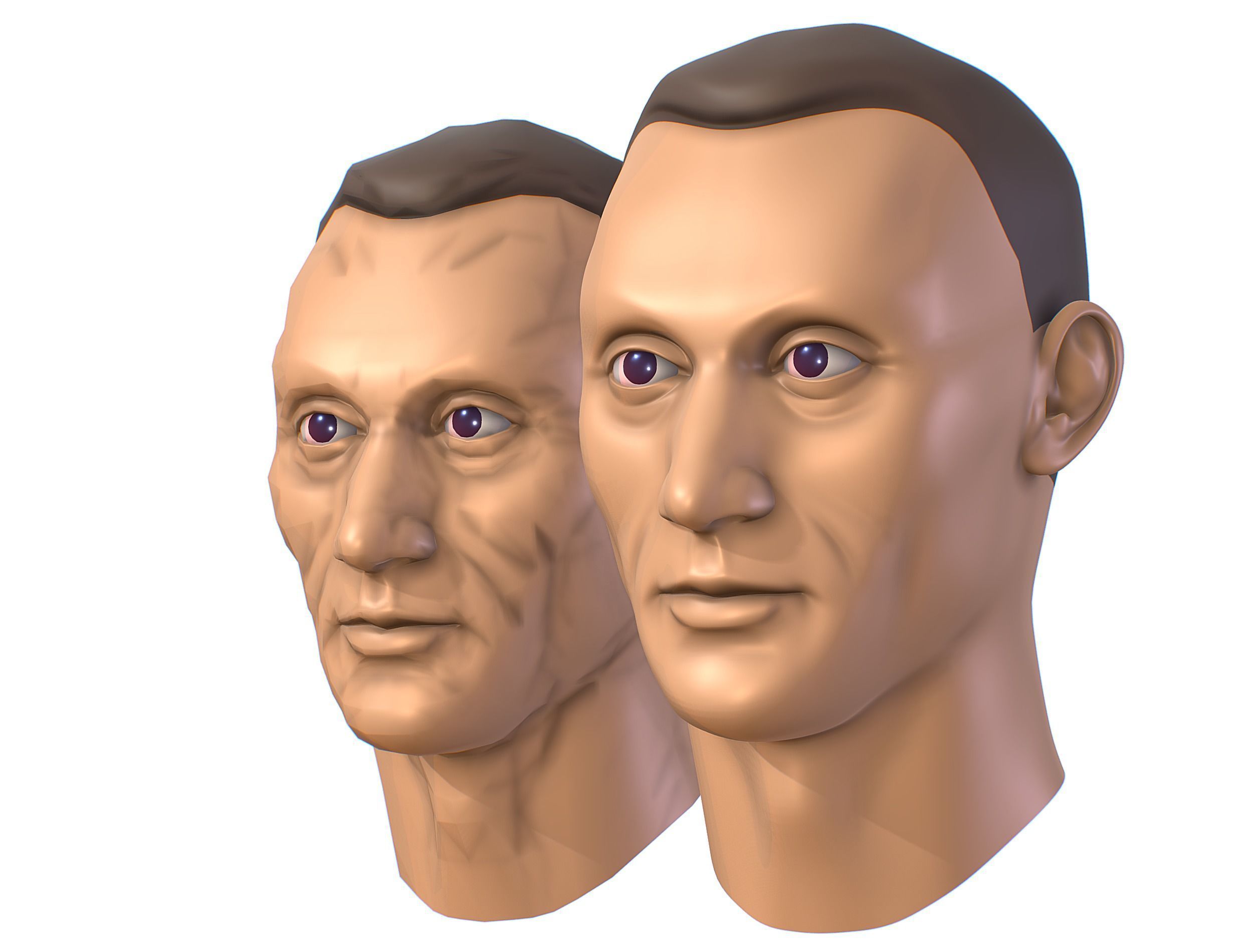 subdivision 3d model mans head Low-poly 3D model_1