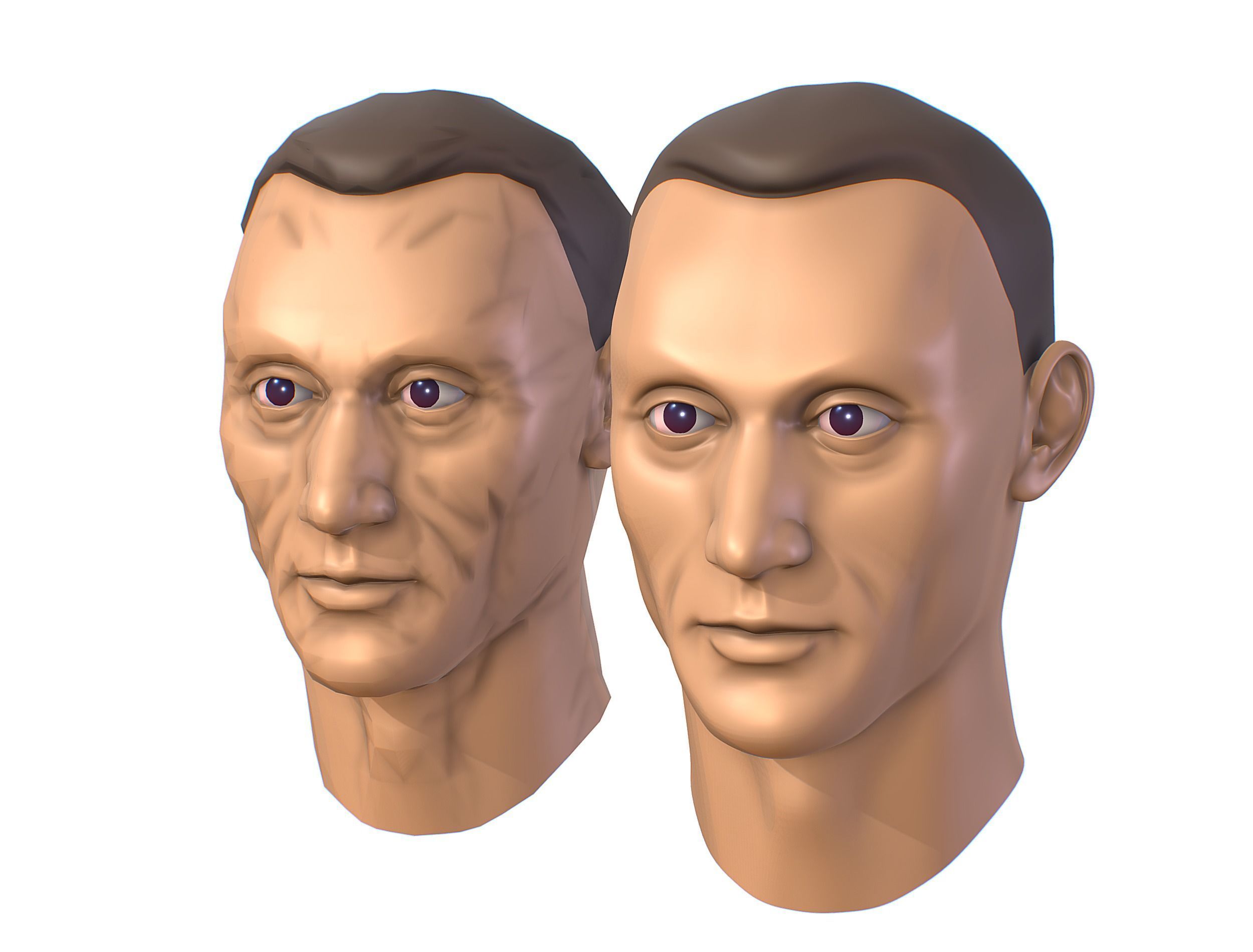 subdivision 3d model mans head Low-poly 3D model_13