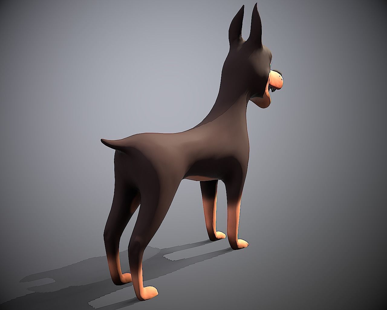 cartoon ward dog Low-poly 3D model_5