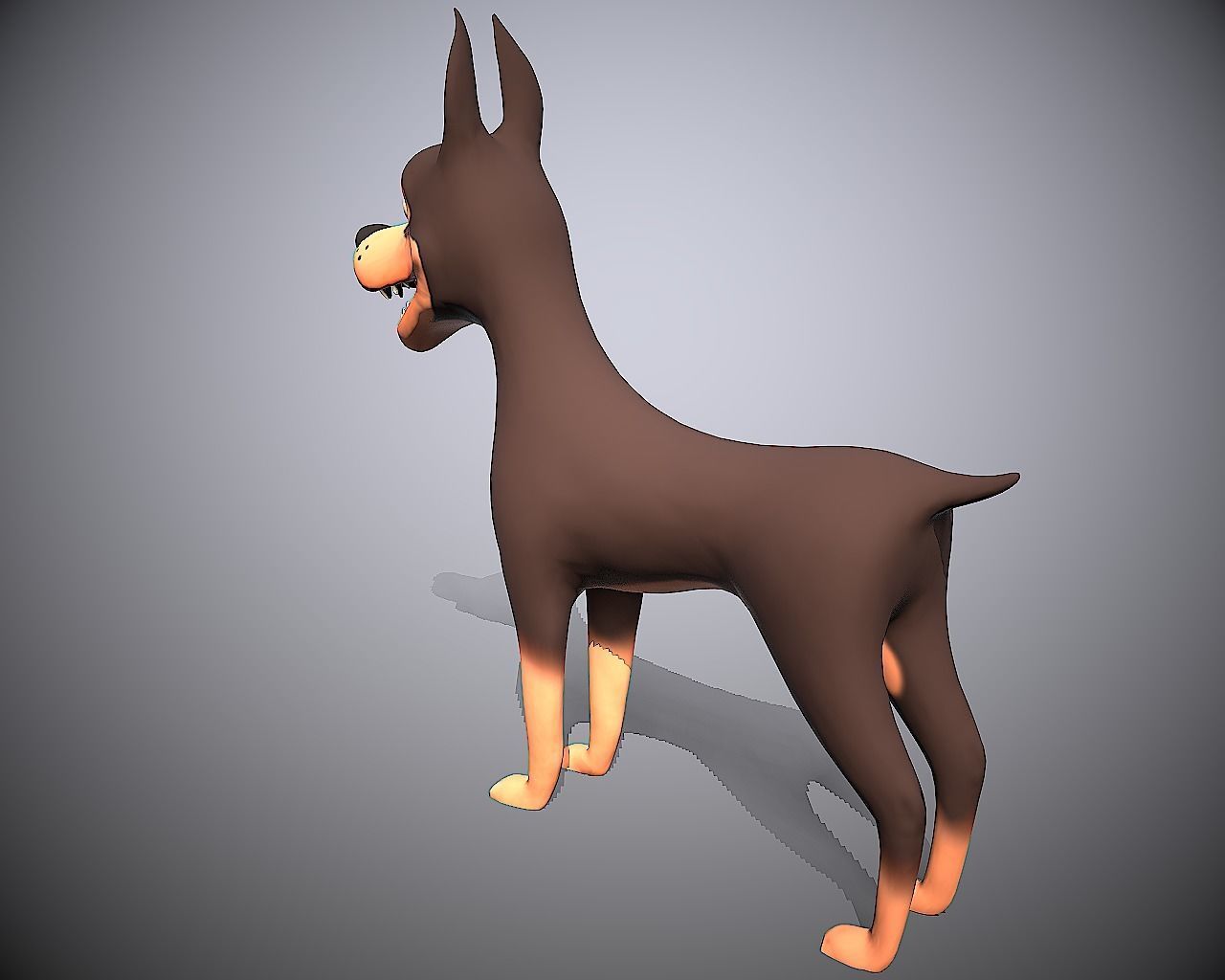 cartoon ward dog Low-poly 3D model_6