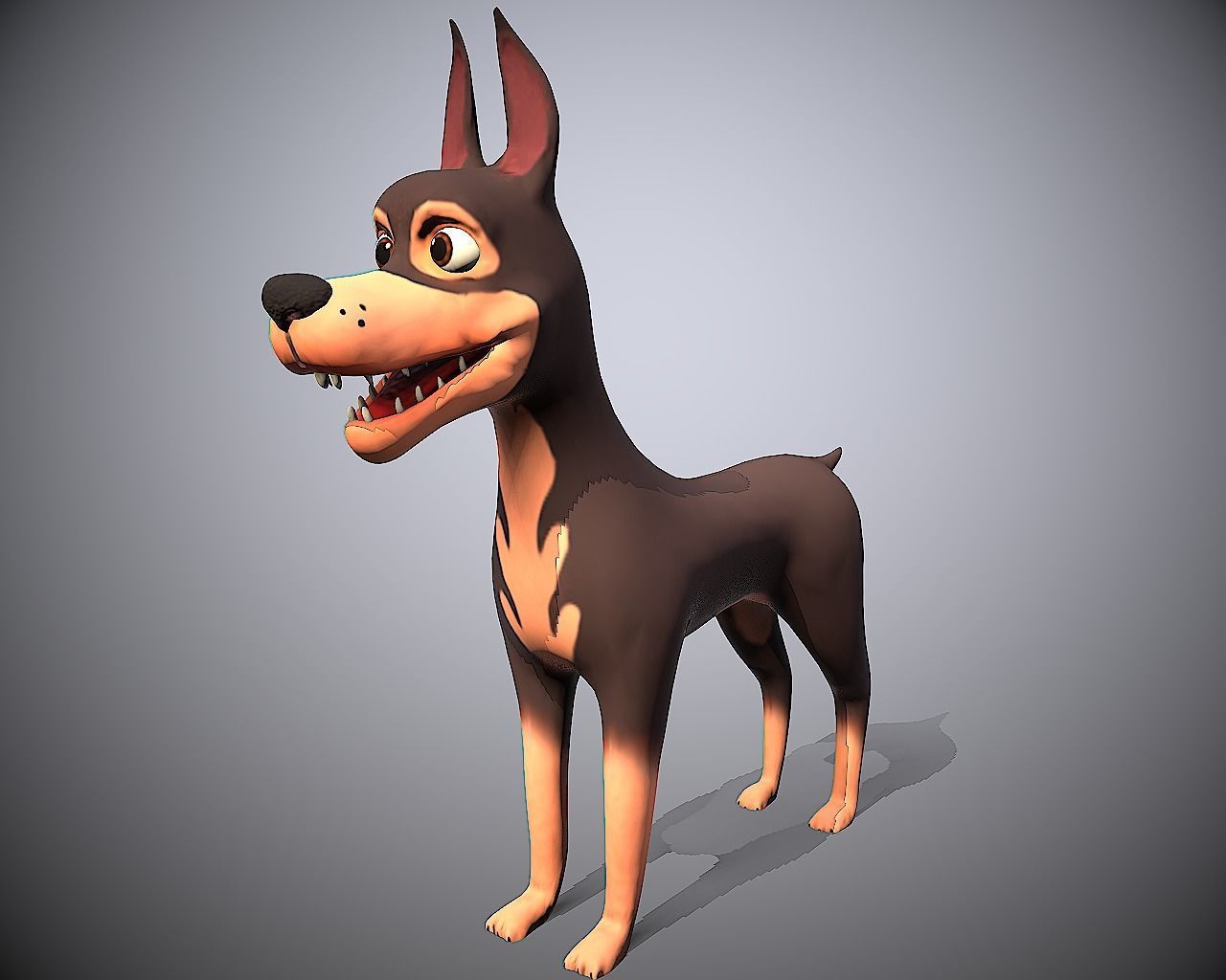 cartoon ward dog Low-poly 3D model_7