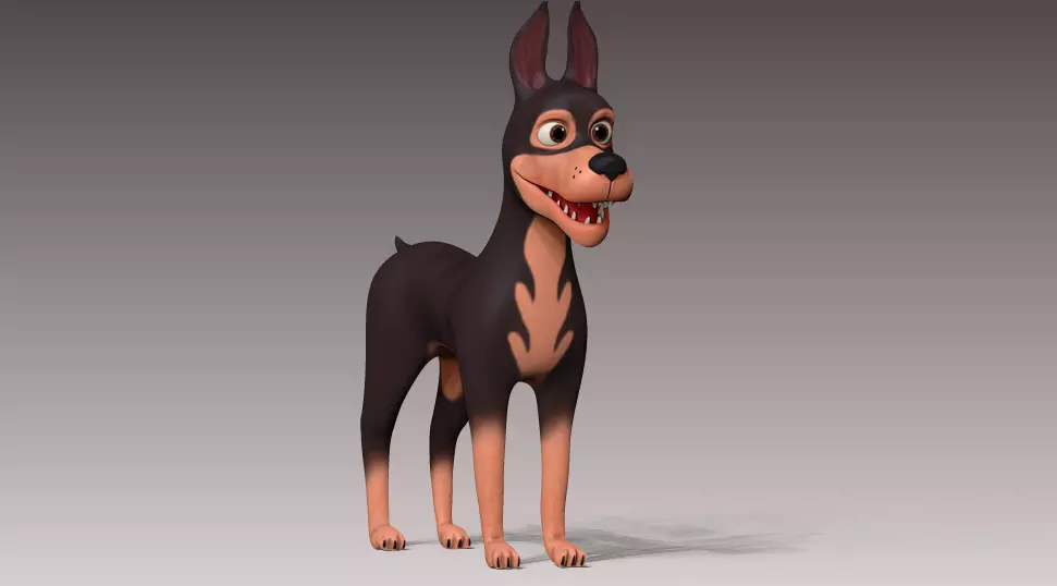 cartoon ward dog Low-poly 3D model_0