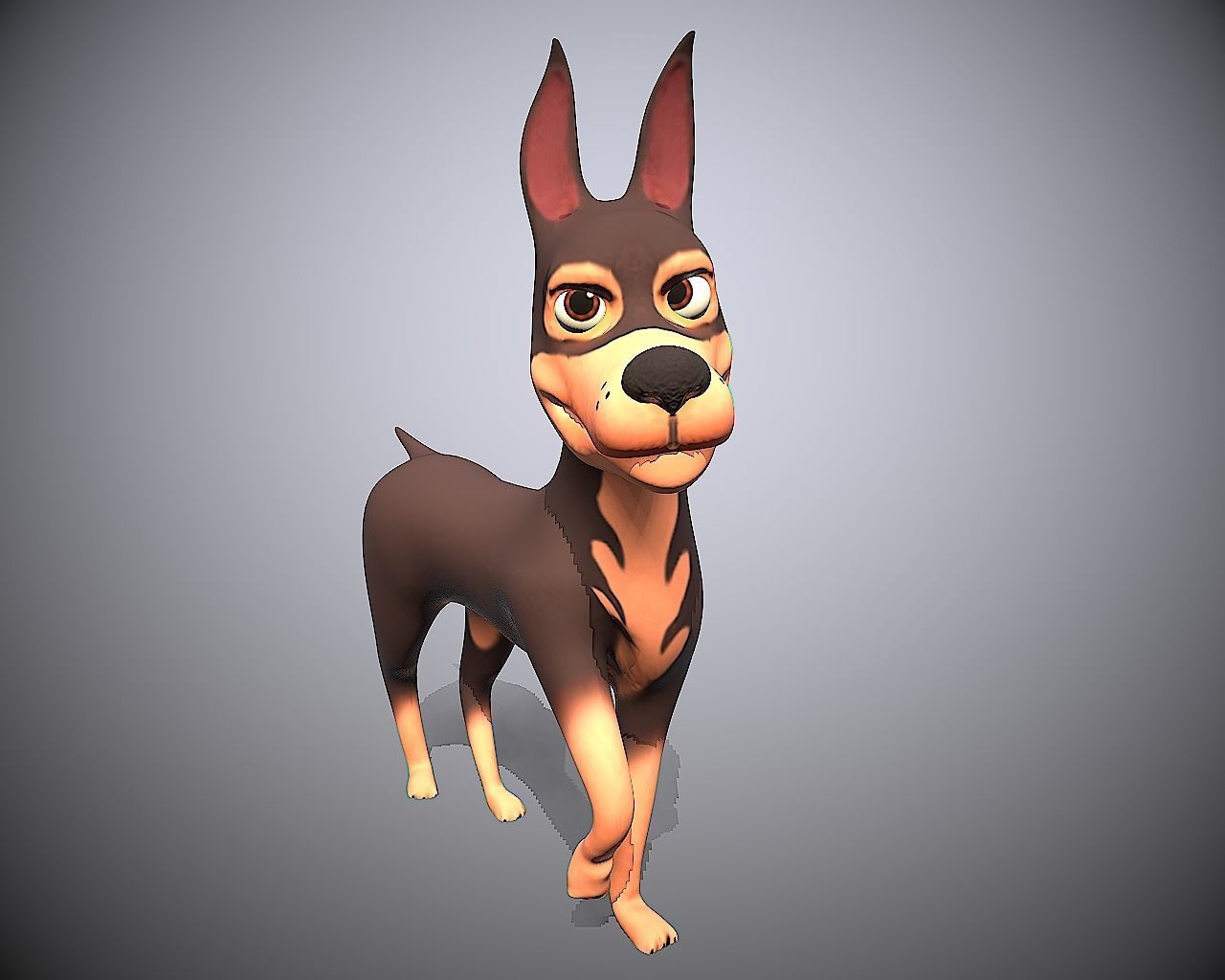 cartoon ward dog Low-poly 3D model_9