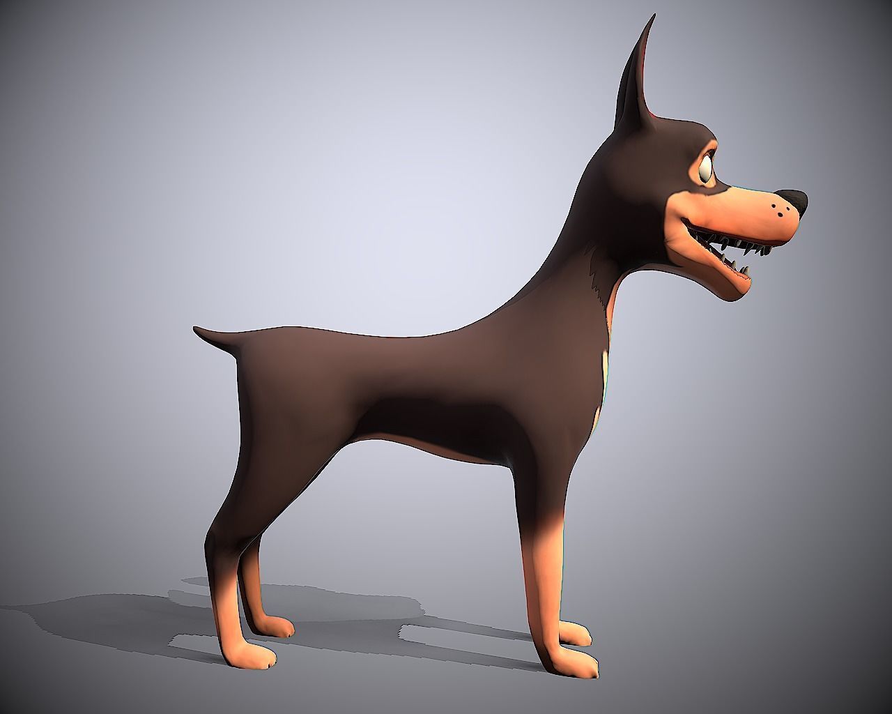 cartoon ward dog Low-poly 3D model_4