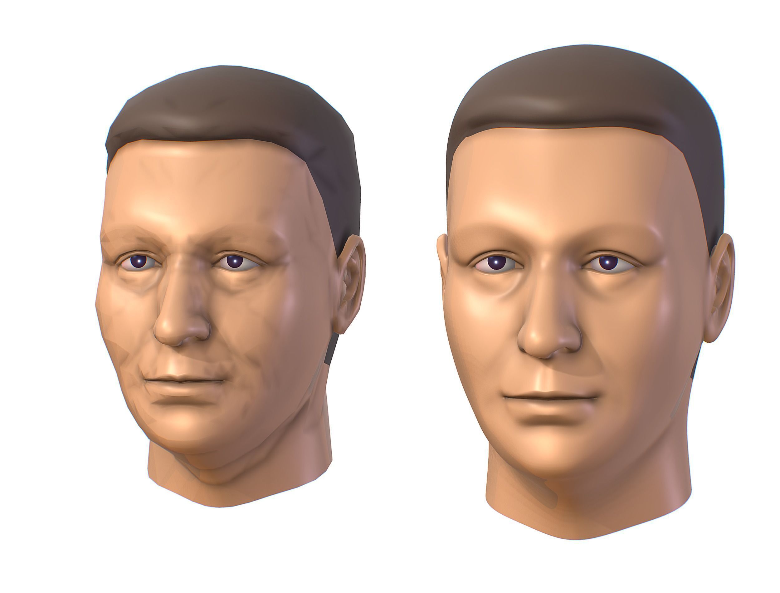 subdivision 3d model mans head Low-poly 3D model_12