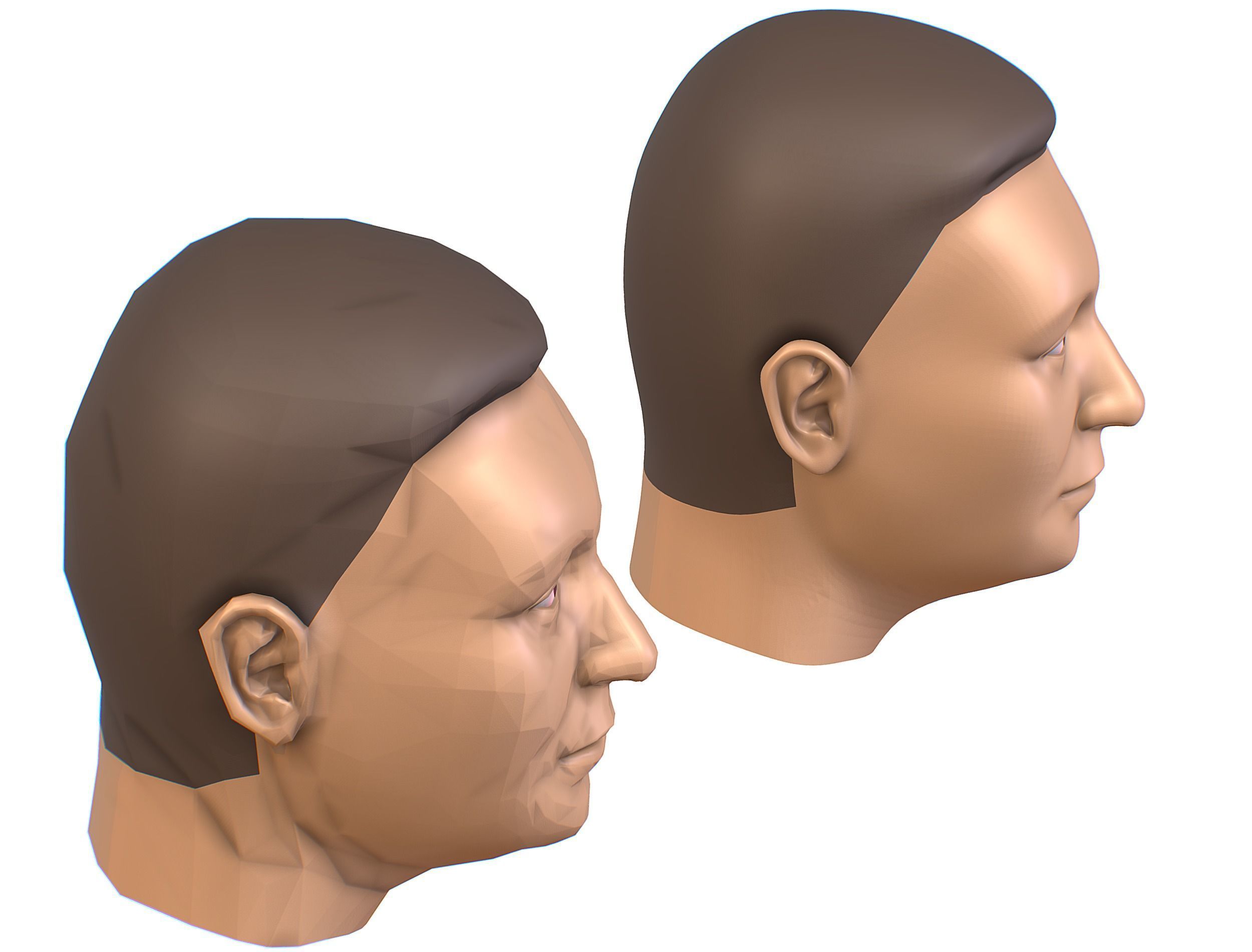 subdivision 3d model mans head Low-poly 3D model_16