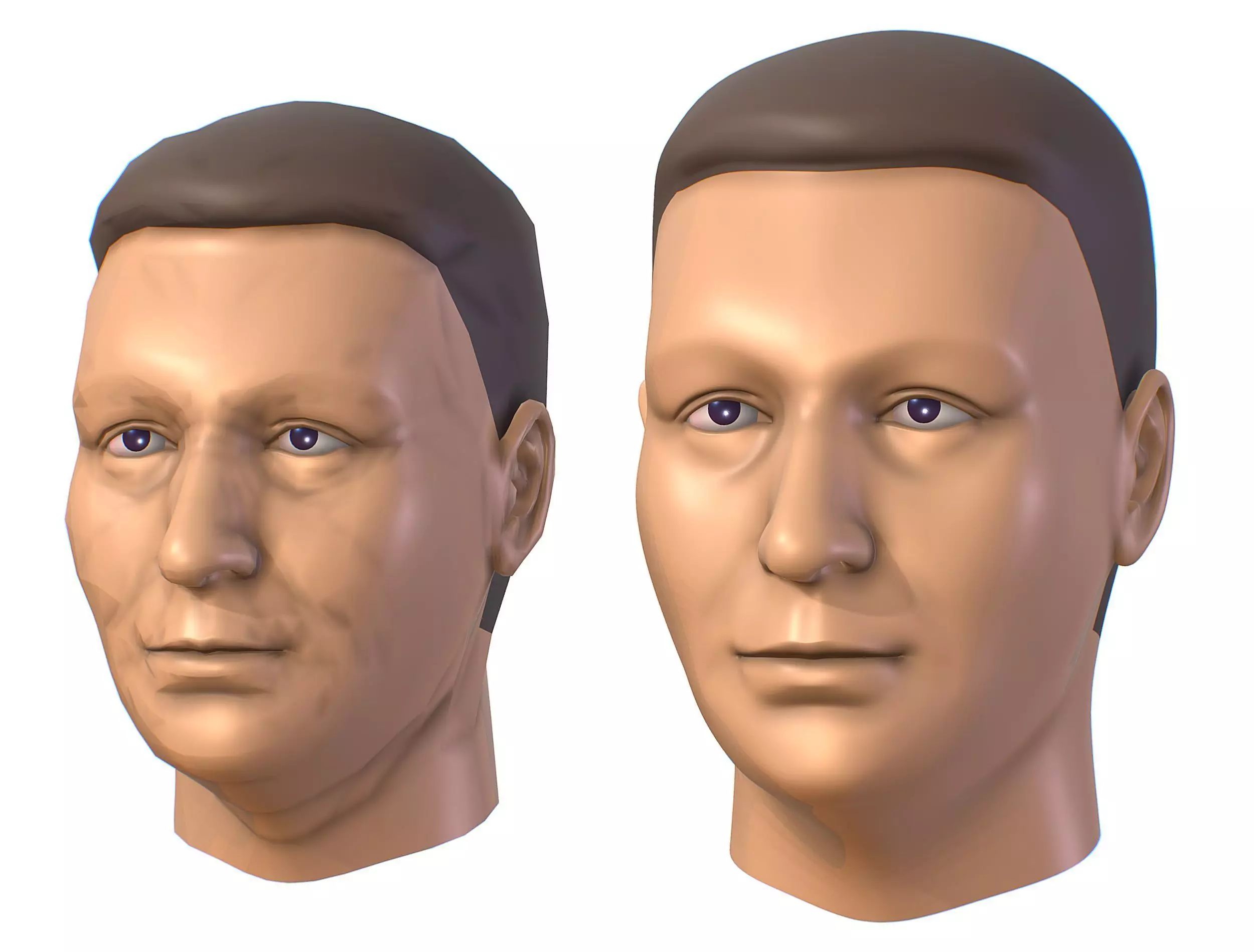 subdivision 3d model mans head Low-poly 3D model_0