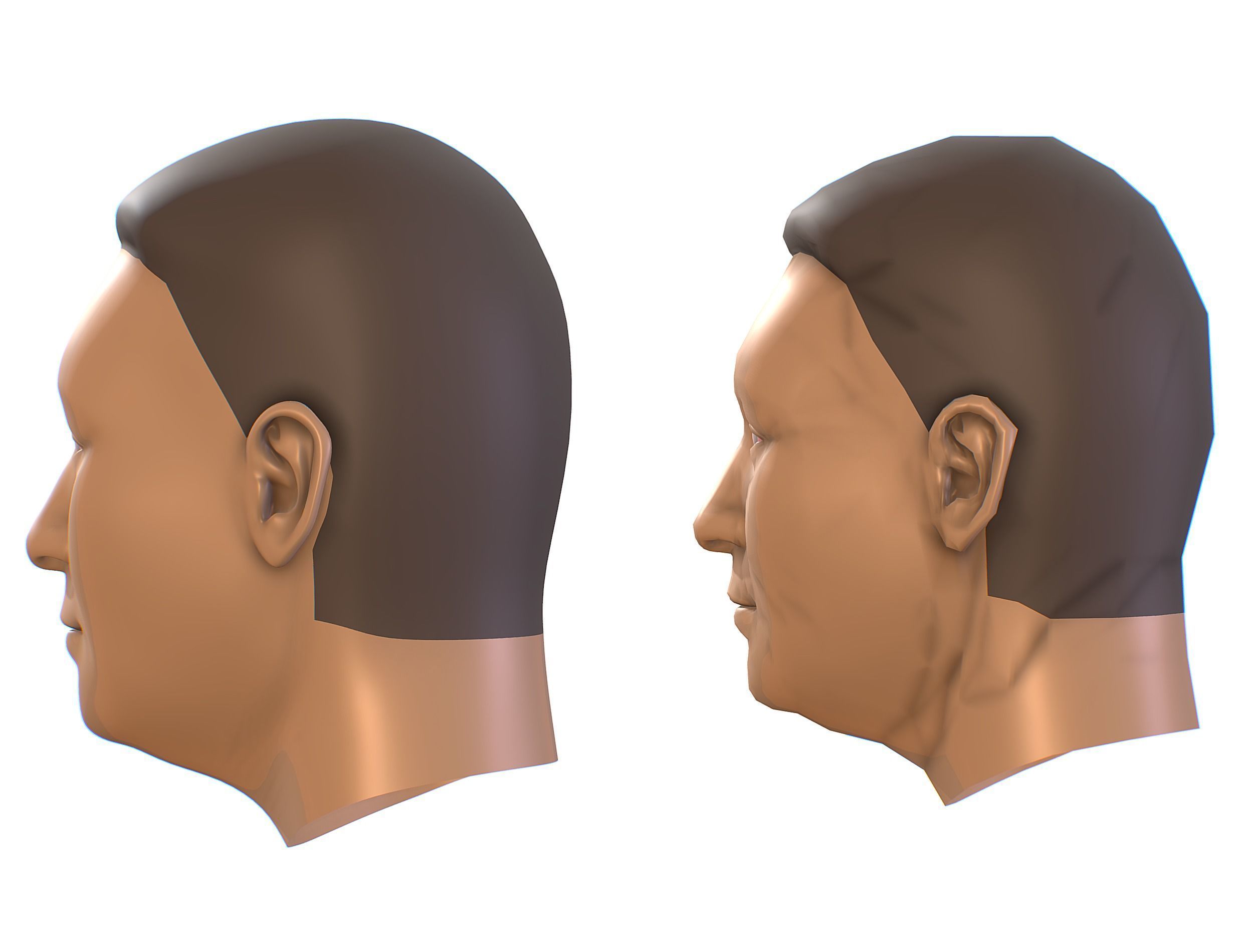 subdivision 3d model mans head Low-poly 3D model_4