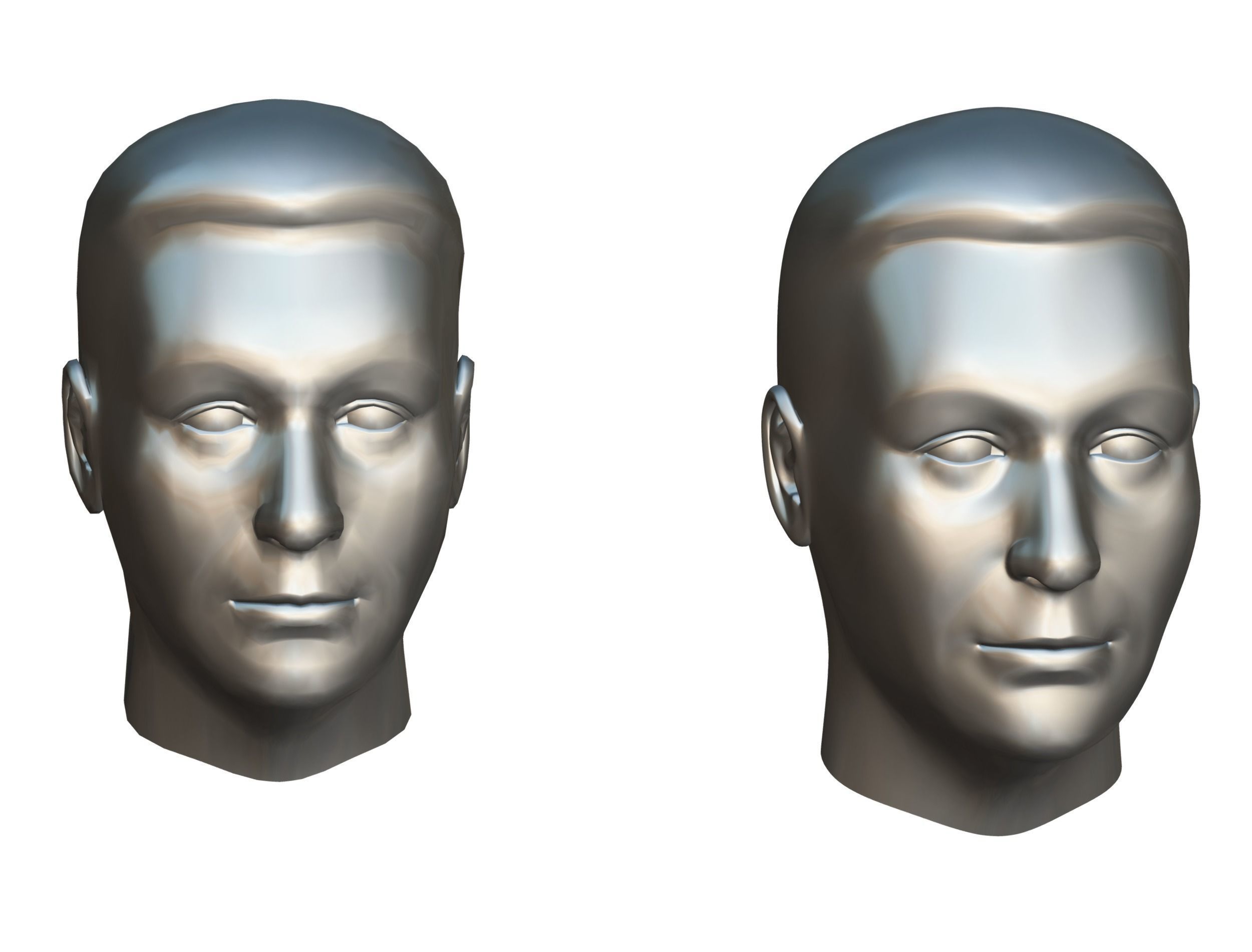 subdivision 3d model mans head Low-poly 3D model_19