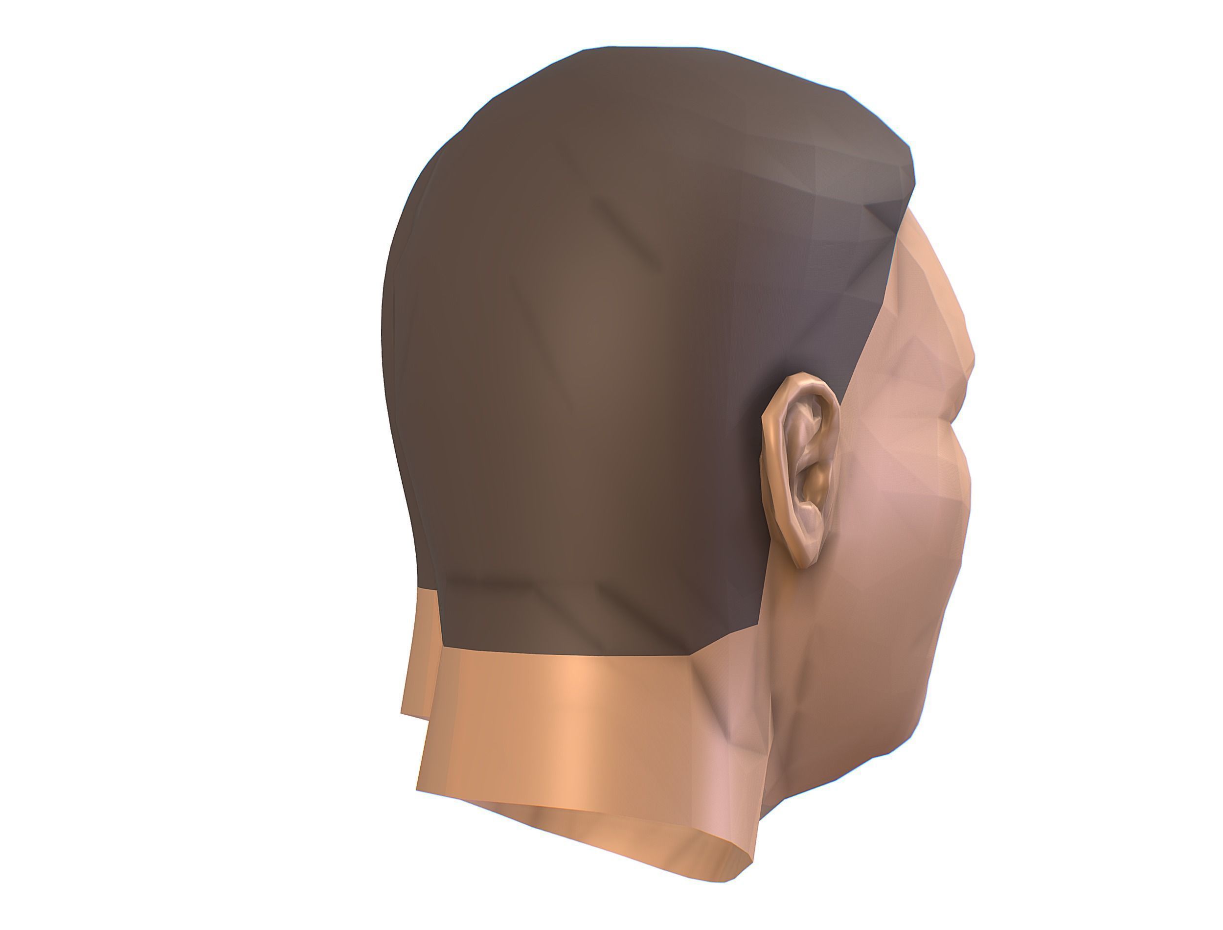 subdivision 3d model mans head Low-poly 3D model_8