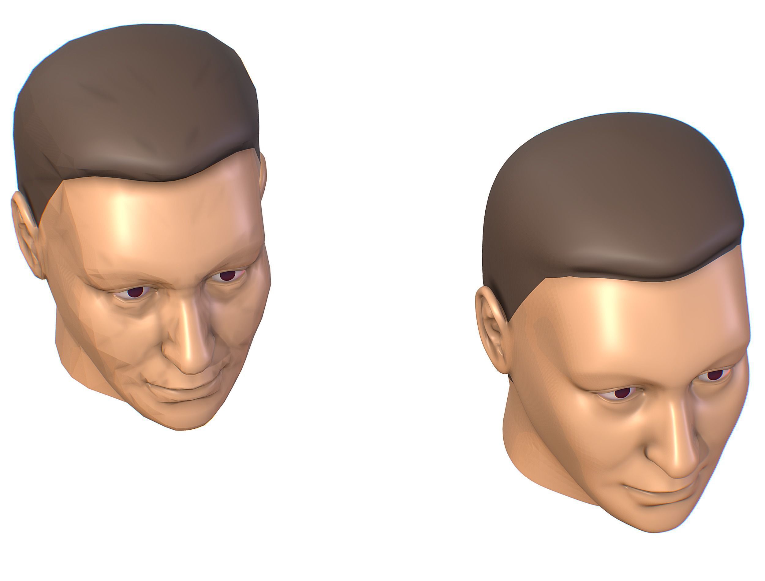 subdivision 3d model mans head Low-poly 3D model_13