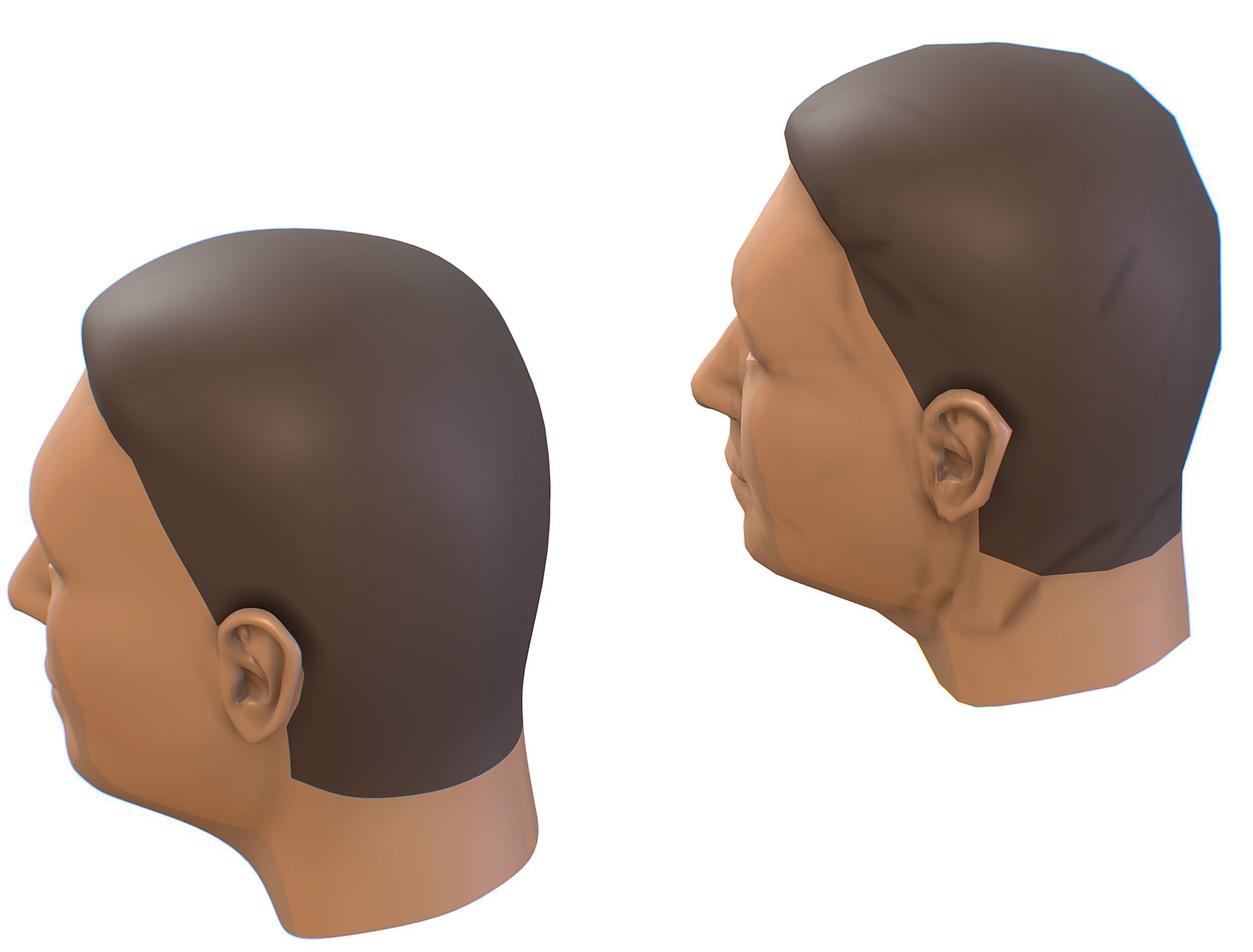 subdivision 3d model mans head Low-poly 3D model_14