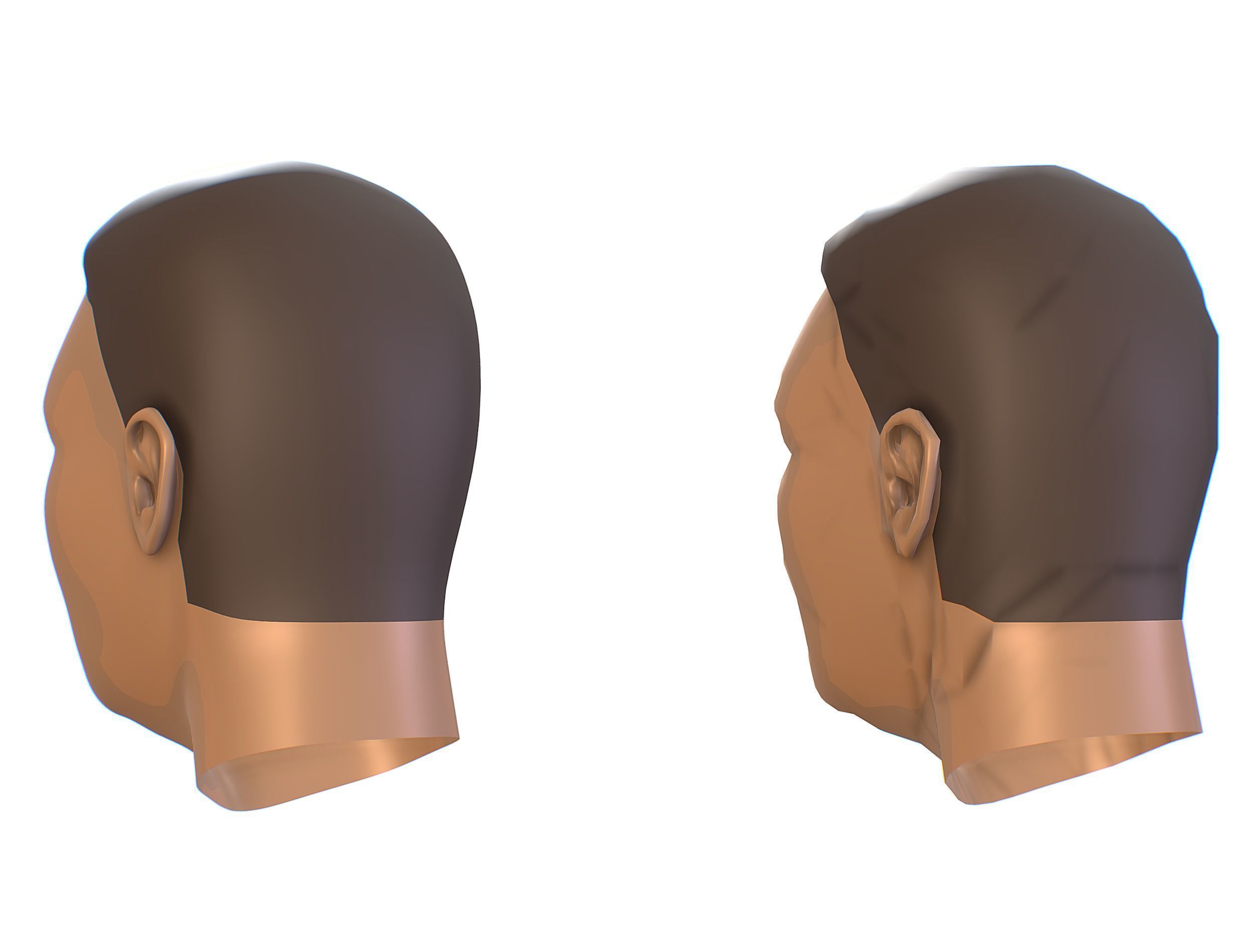 subdivision 3d model mans head Low-poly 3D model_5