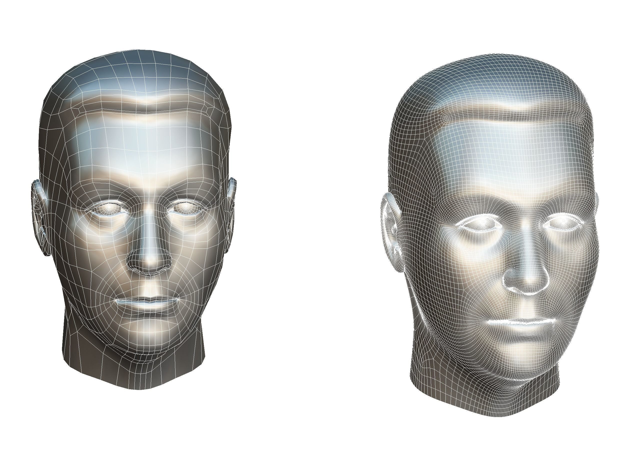 subdivision 3d model mans head Low-poly 3D model_18