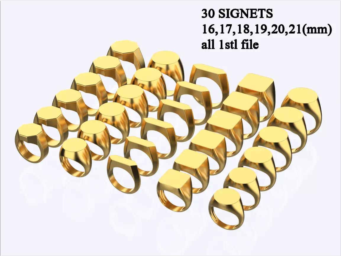 30 signets dimension collection 3D print model_0