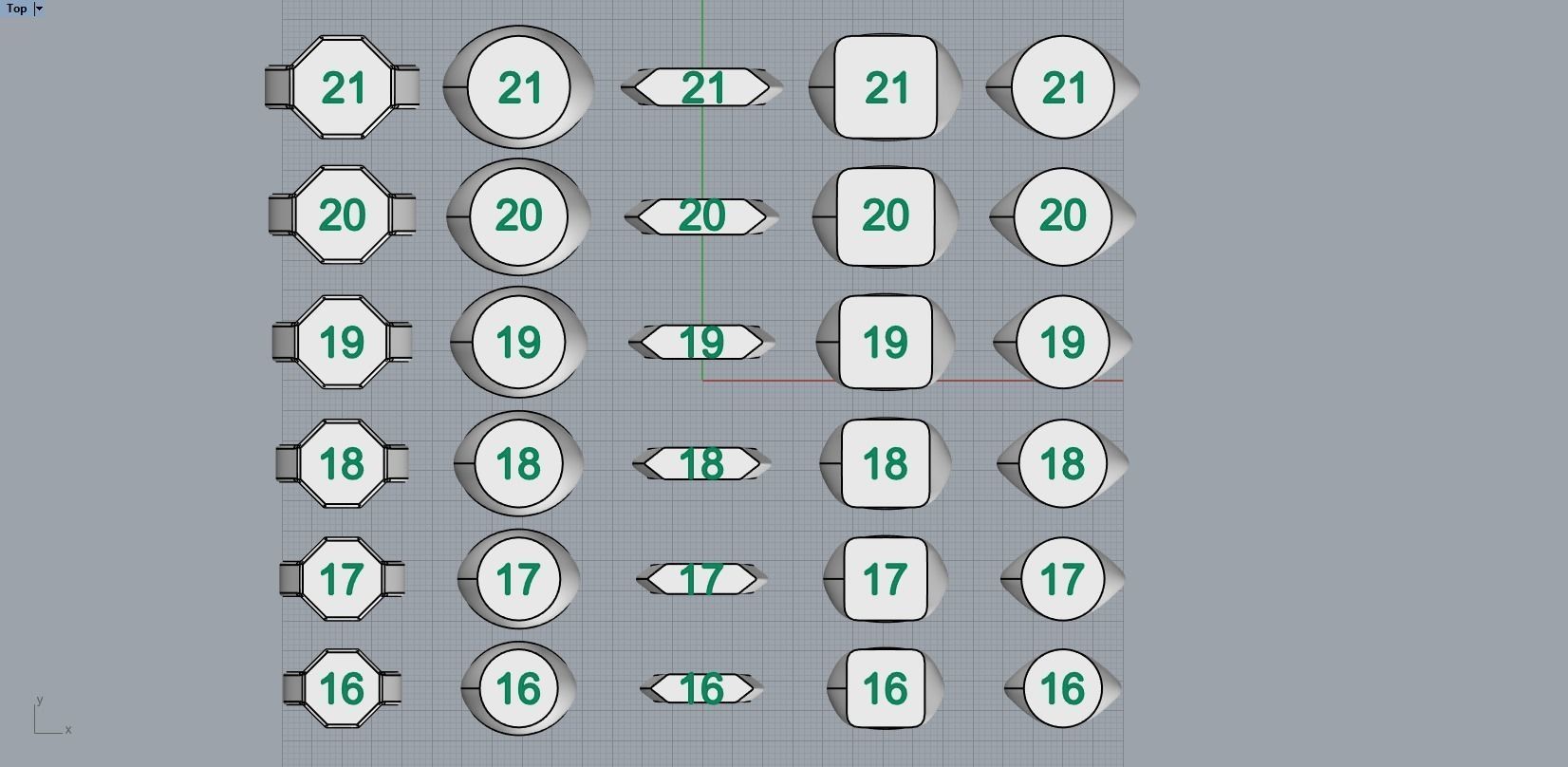 30 signets dimension collection 3D print model_3