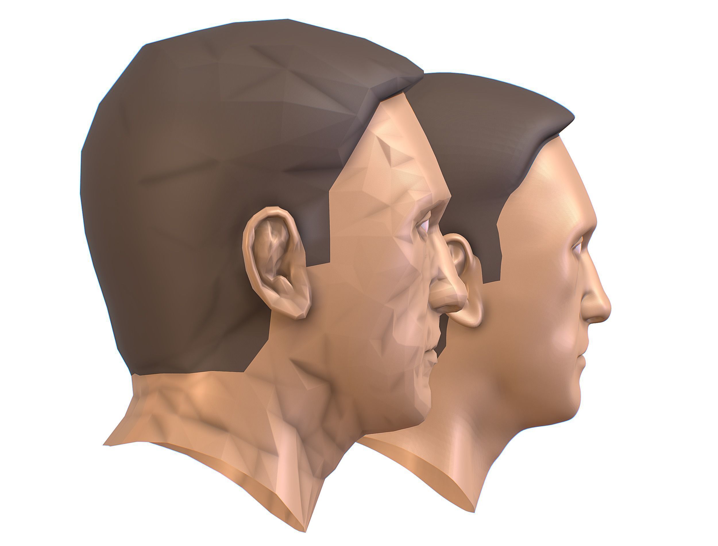 subdivision 3d model mans head Low-poly 3D model_9