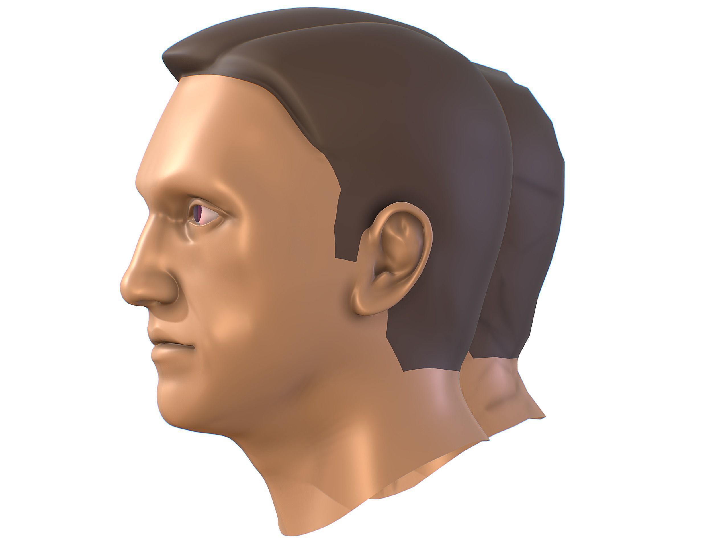 subdivision 3d model mans head Low-poly 3D model_3