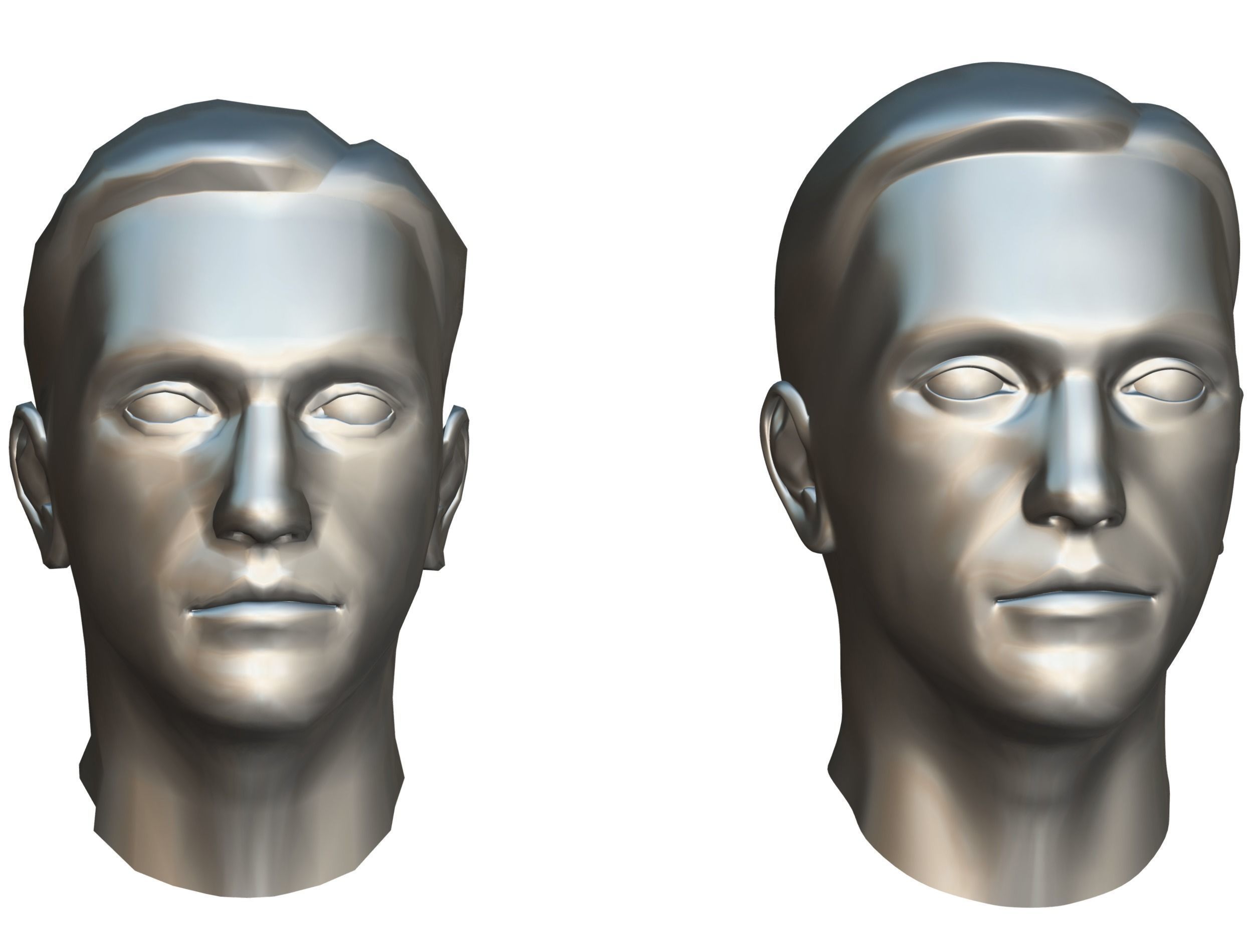 subdivision 3d model mans head Low-poly 3D model_19