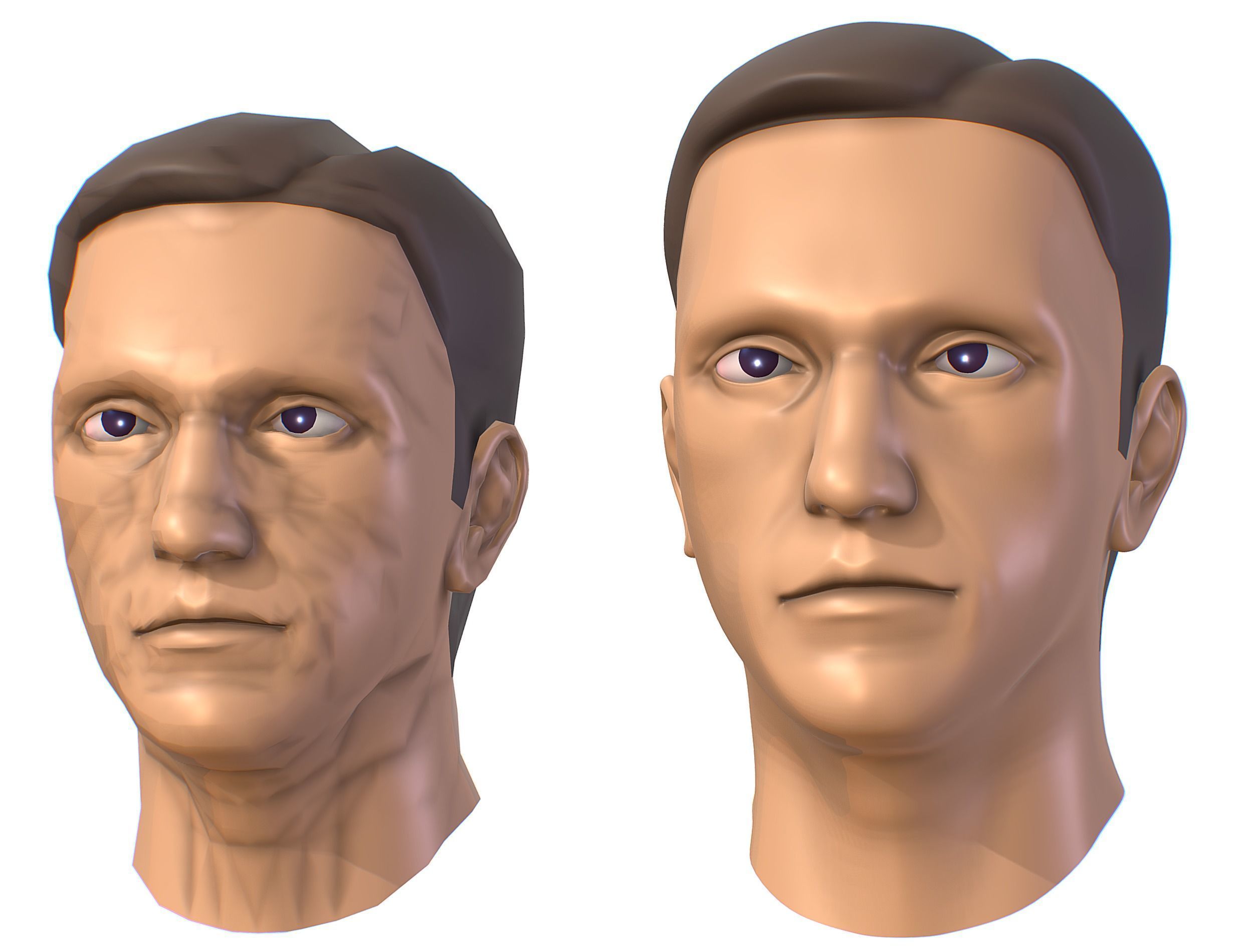 subdivision 3d model mans head Low-poly 3D model_13