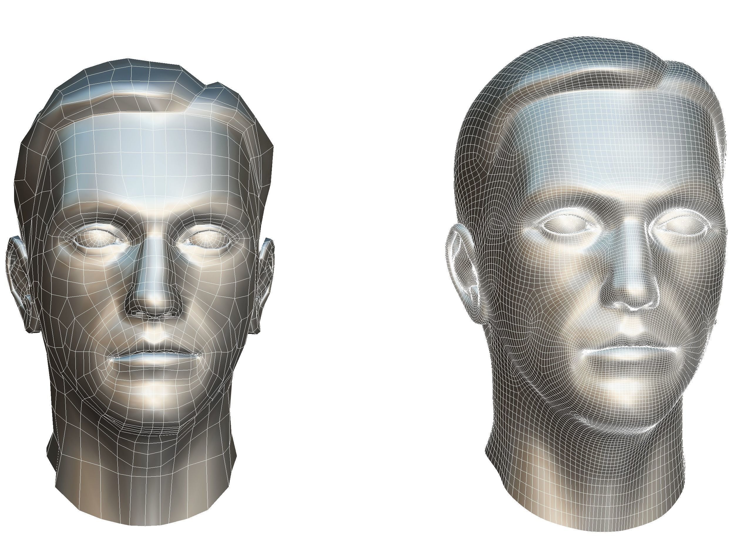 subdivision 3d model mans head Low-poly 3D model_18