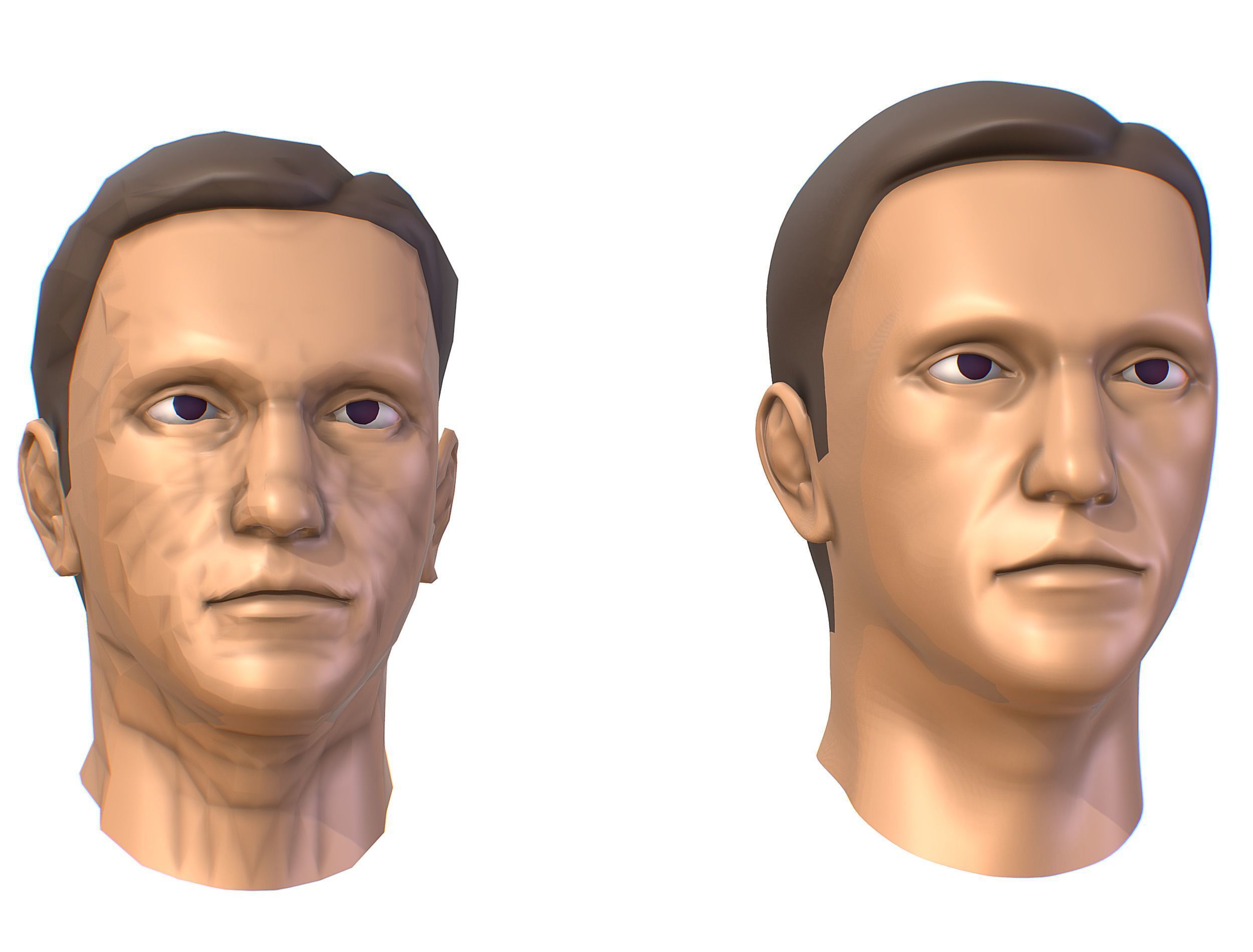 subdivision 3d model mans head Low-poly 3D model_12