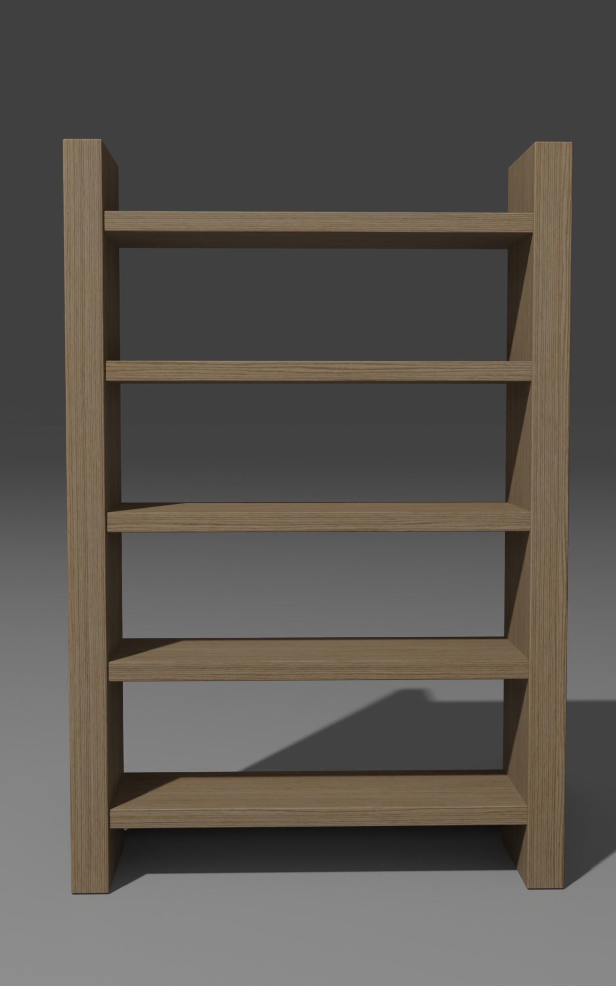 Wooden 5 shelf shelving Free low-poly 3D model_3