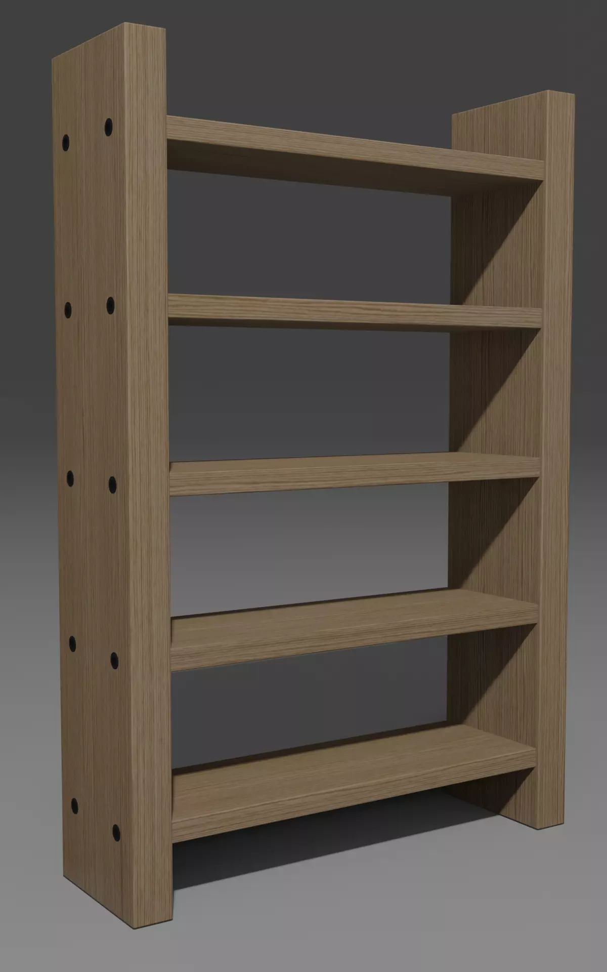 Wooden 5 shelf shelving Free low-poly 3D model_0