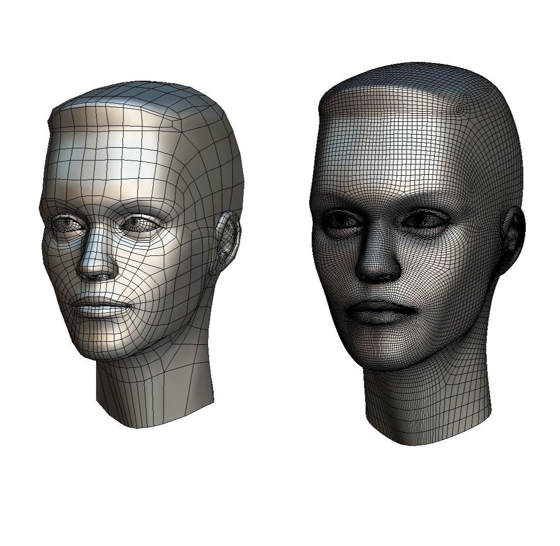 3D model subdivision 3d model woman head VR / AR / low-poly | CGTrader