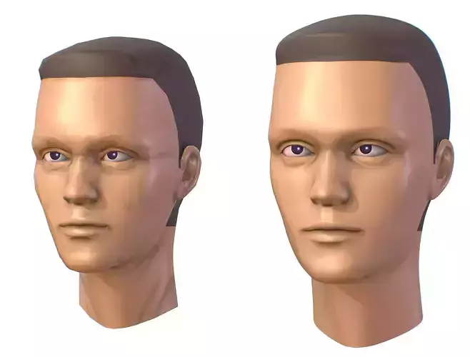 subdivision 3d model woman head Low-poly 3D model