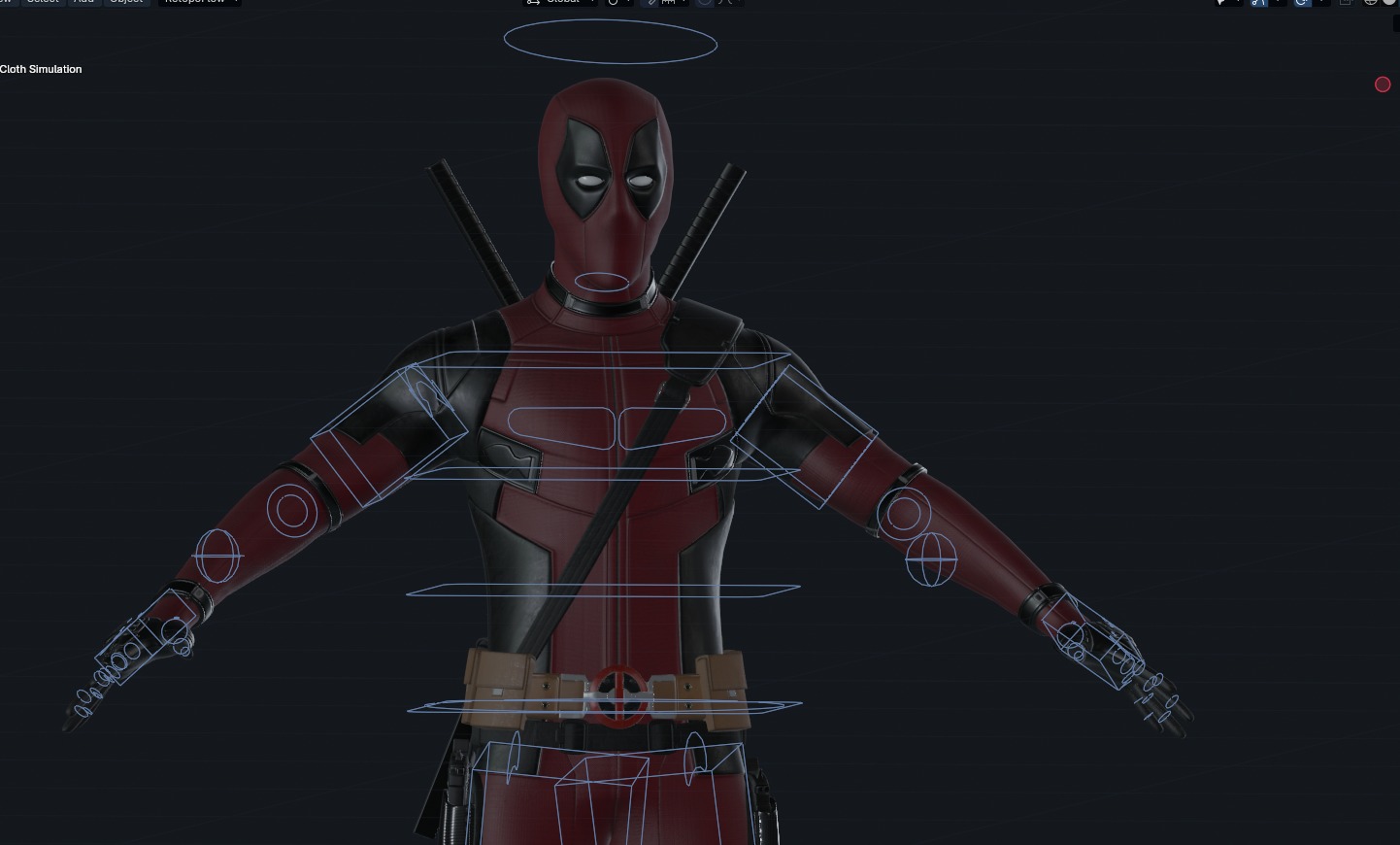 Deadpool 2016 Model 3D model_2