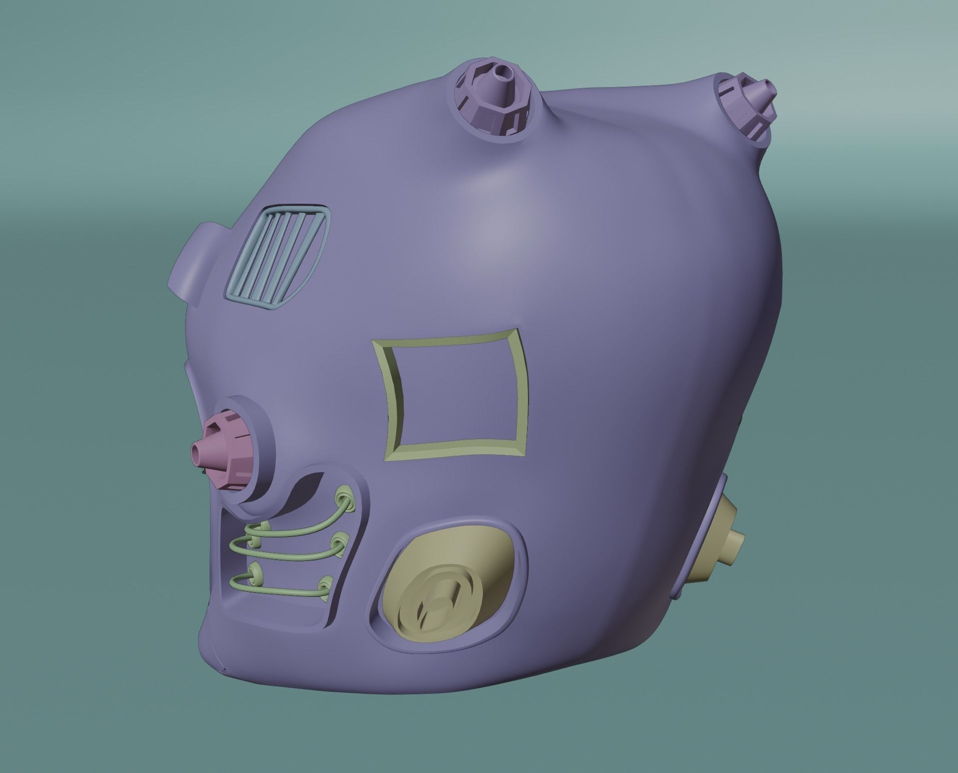 Sci-fi Helmet 3D model_13
