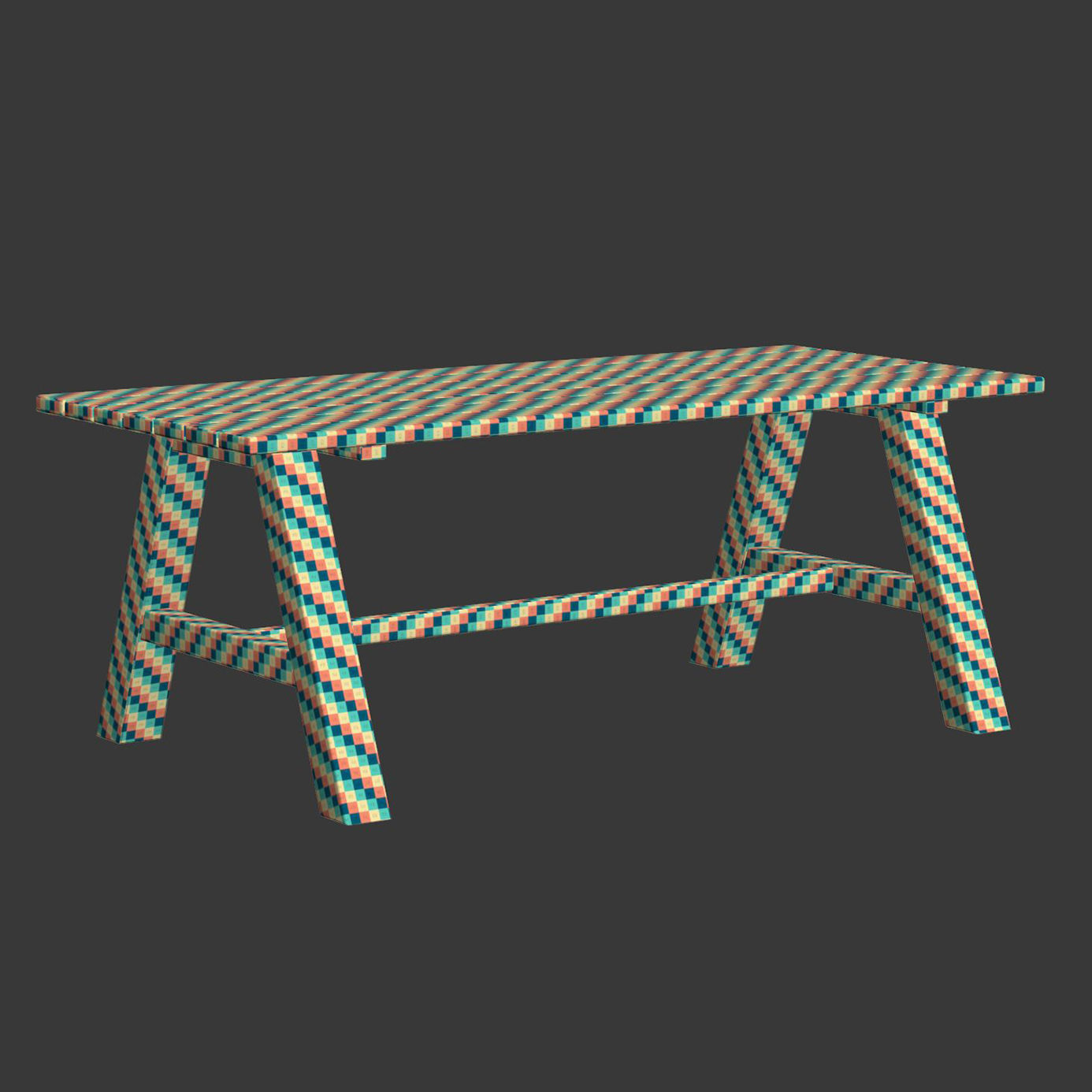 Nia Wooden Dining Table by Bpoint Design  Low-poly 3D model_5