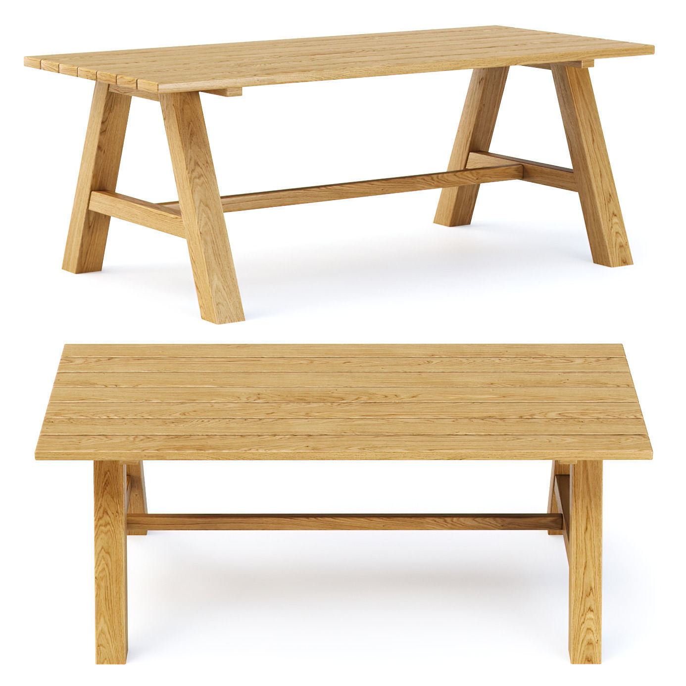 Nia Wooden Dining Table by Bpoint Design  Low-poly 3D model_2