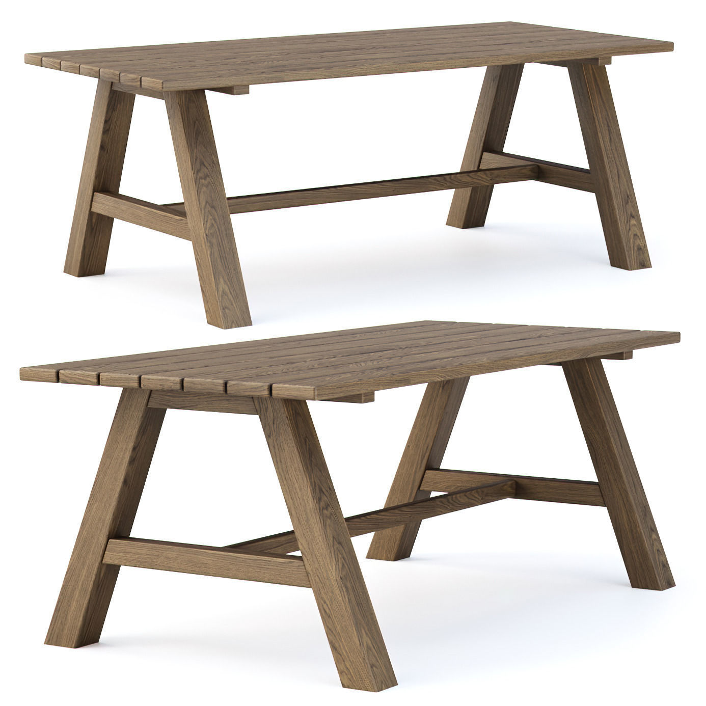 Nia Wooden Dining Table by Bpoint Design  Low-poly 3D model_4