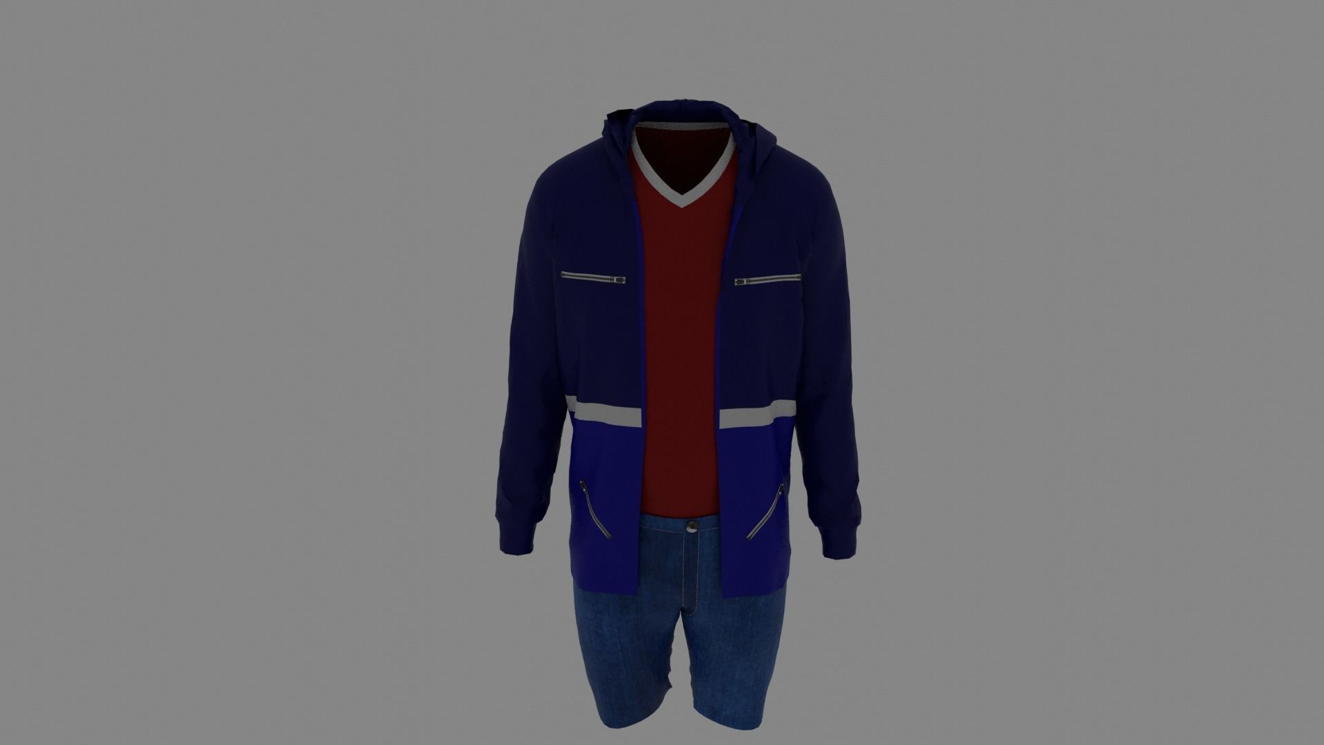 Man Clothes Low-poly 3D model_3
