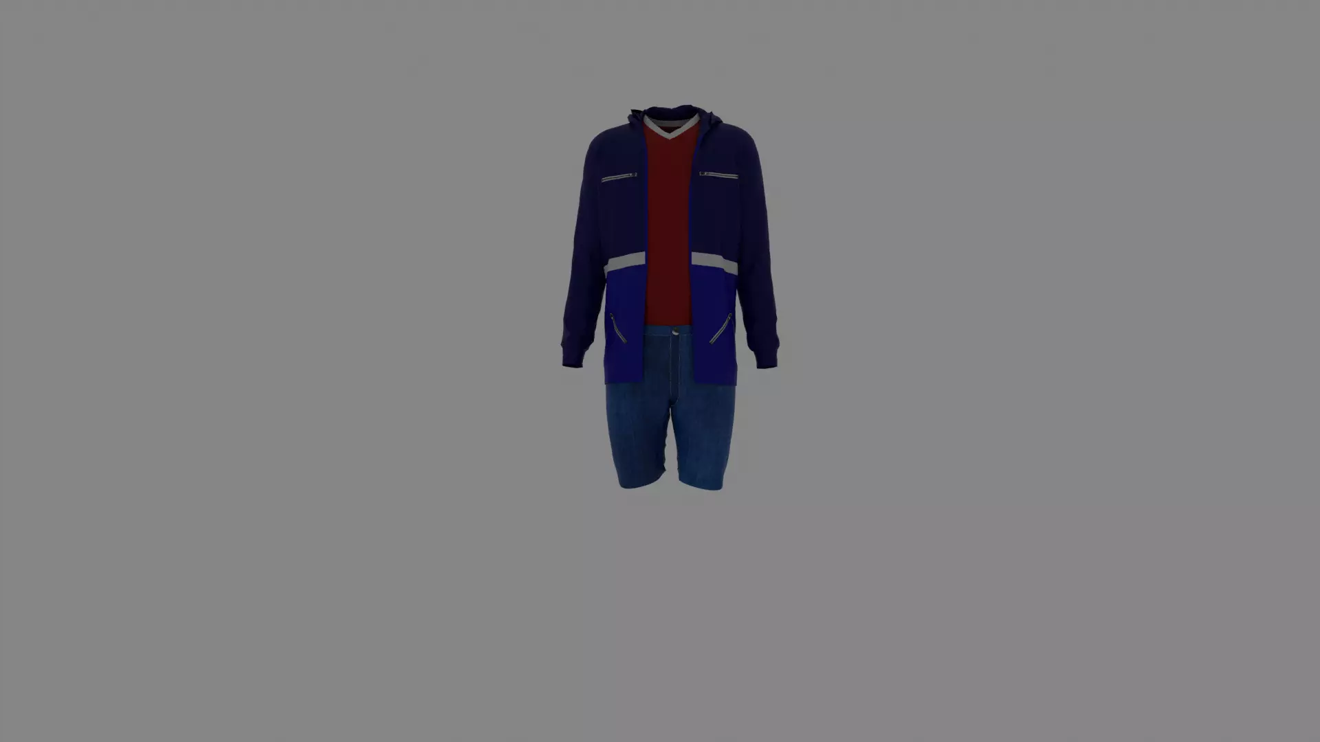 Man Clothes Low-poly 3D model_0