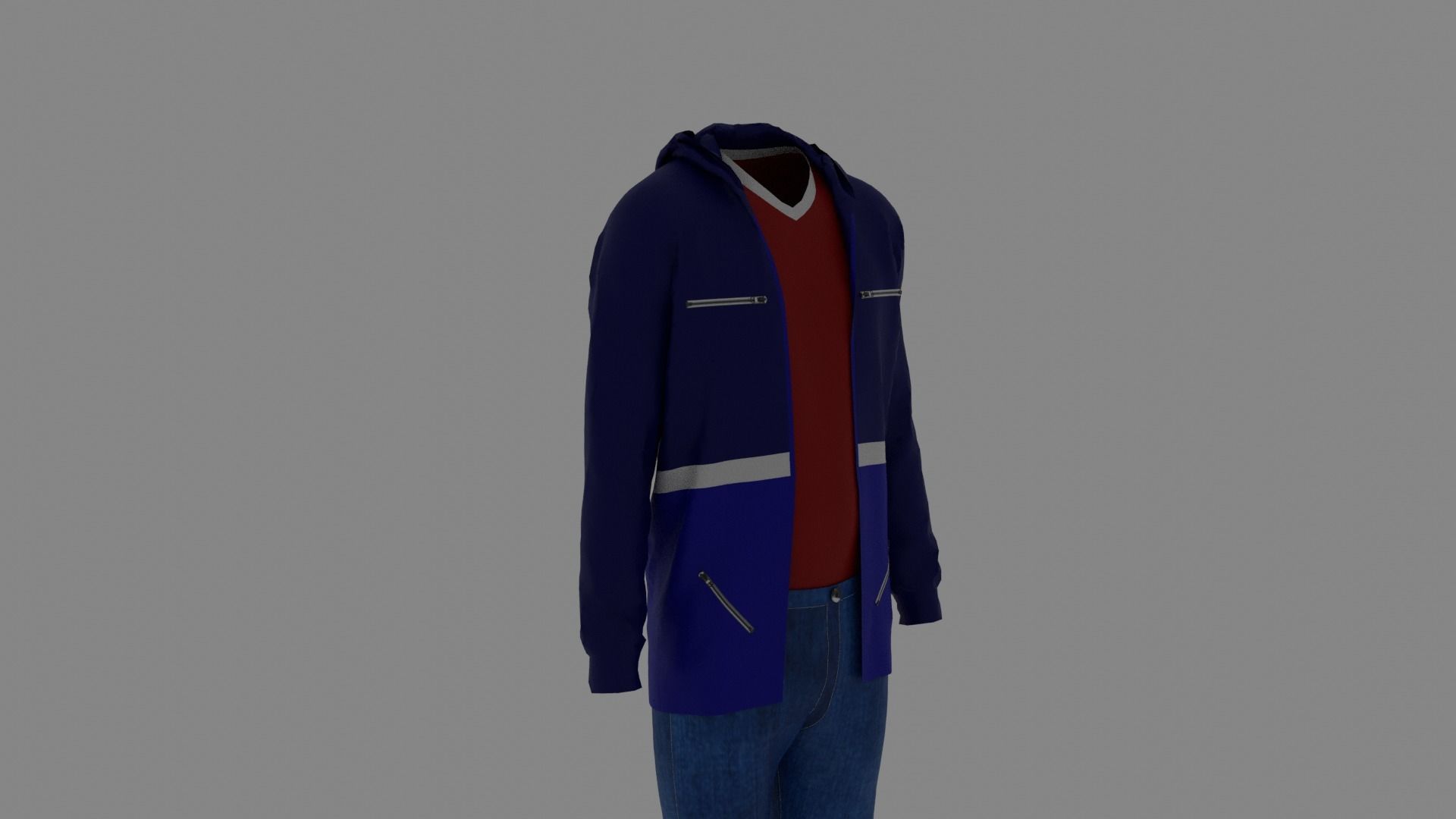 Man Clothes Low-poly 3D model_2