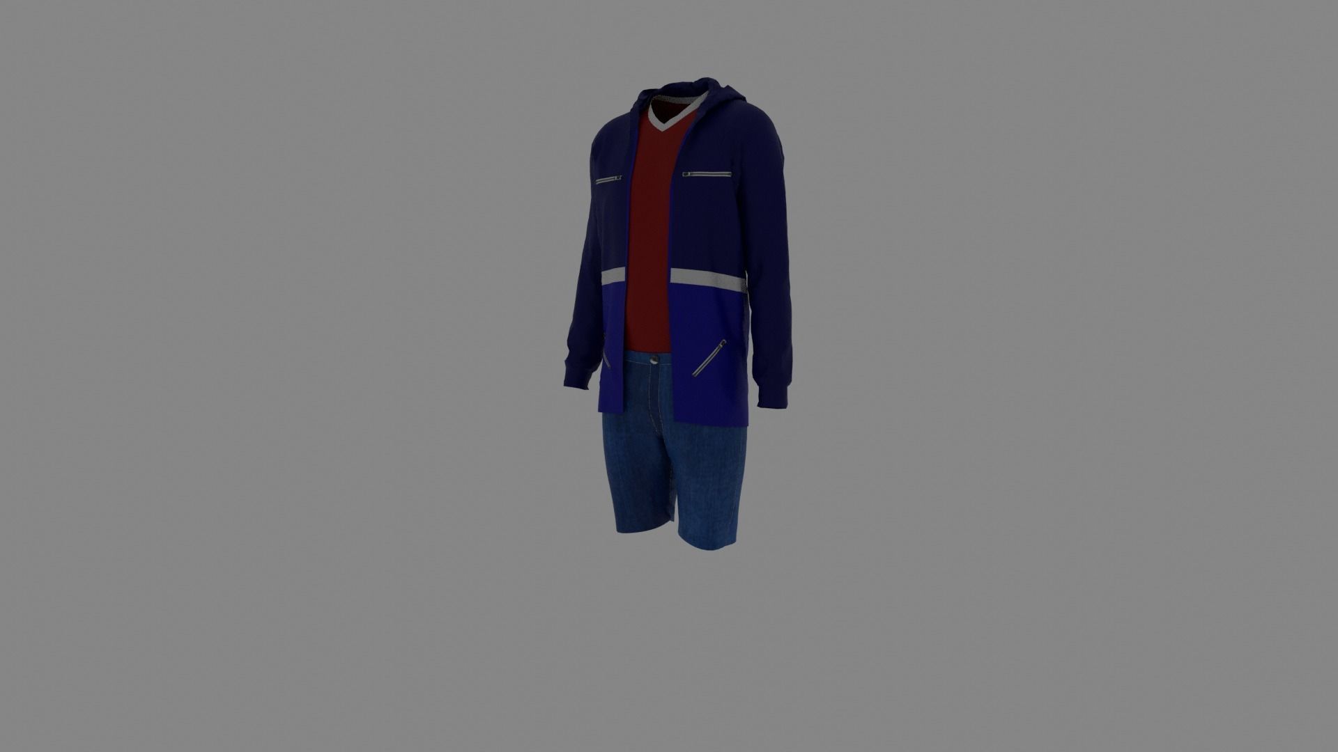 Man Clothes Low-poly 3D model_1