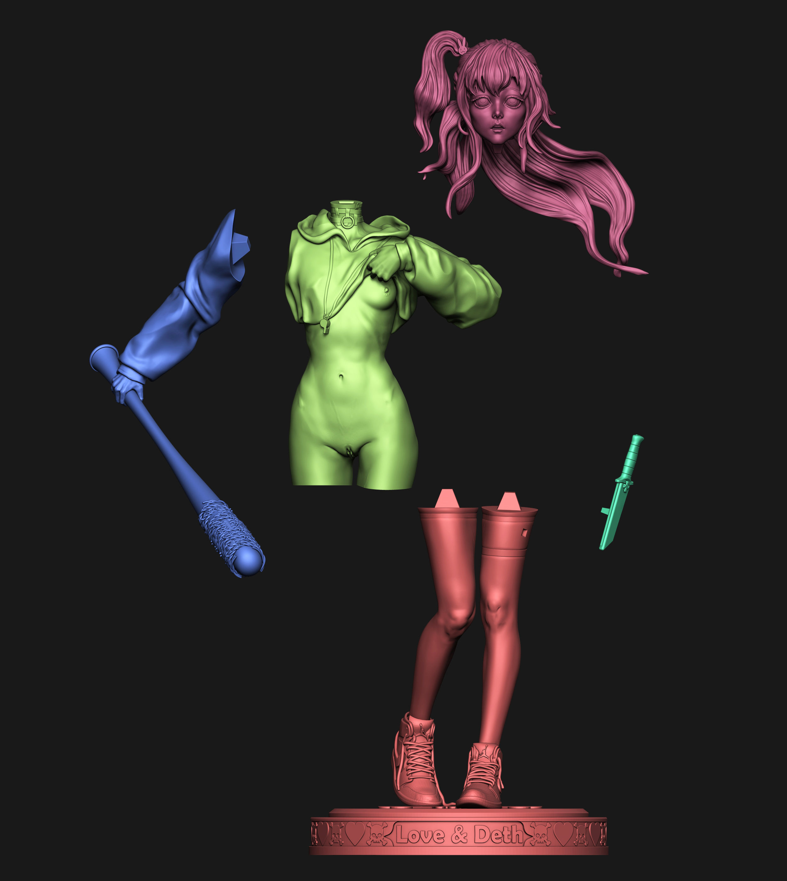 Love and Death 3D print model_12