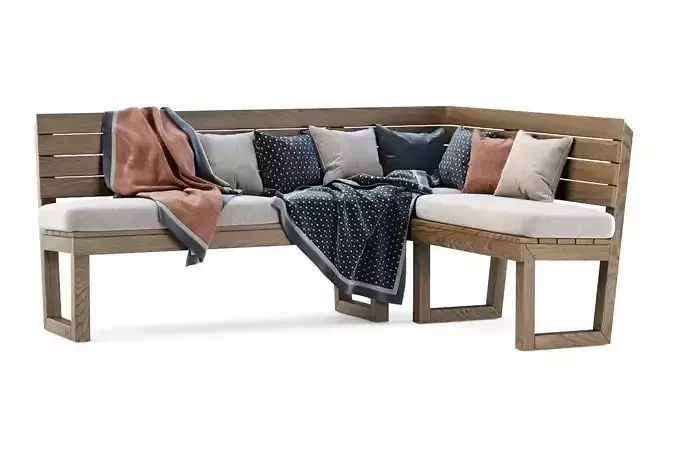 Nia Wooden Corner Restaurant Sofa by Bpoint Design 