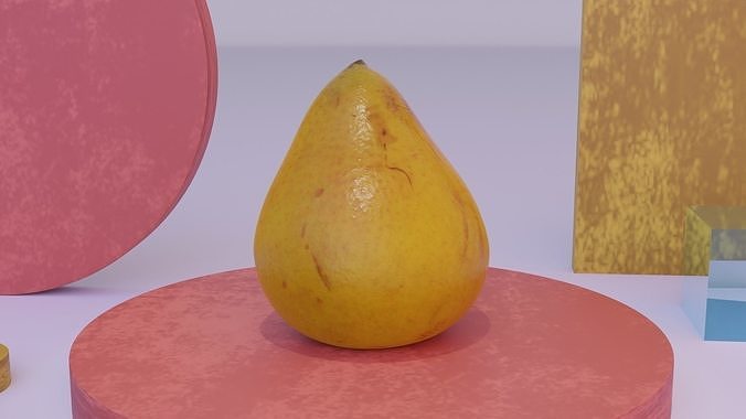 Pear 03 Low-poly 3D model 5