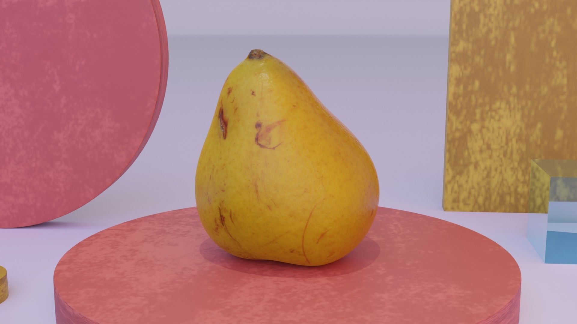 Pear 03 Low-poly 3D model_7