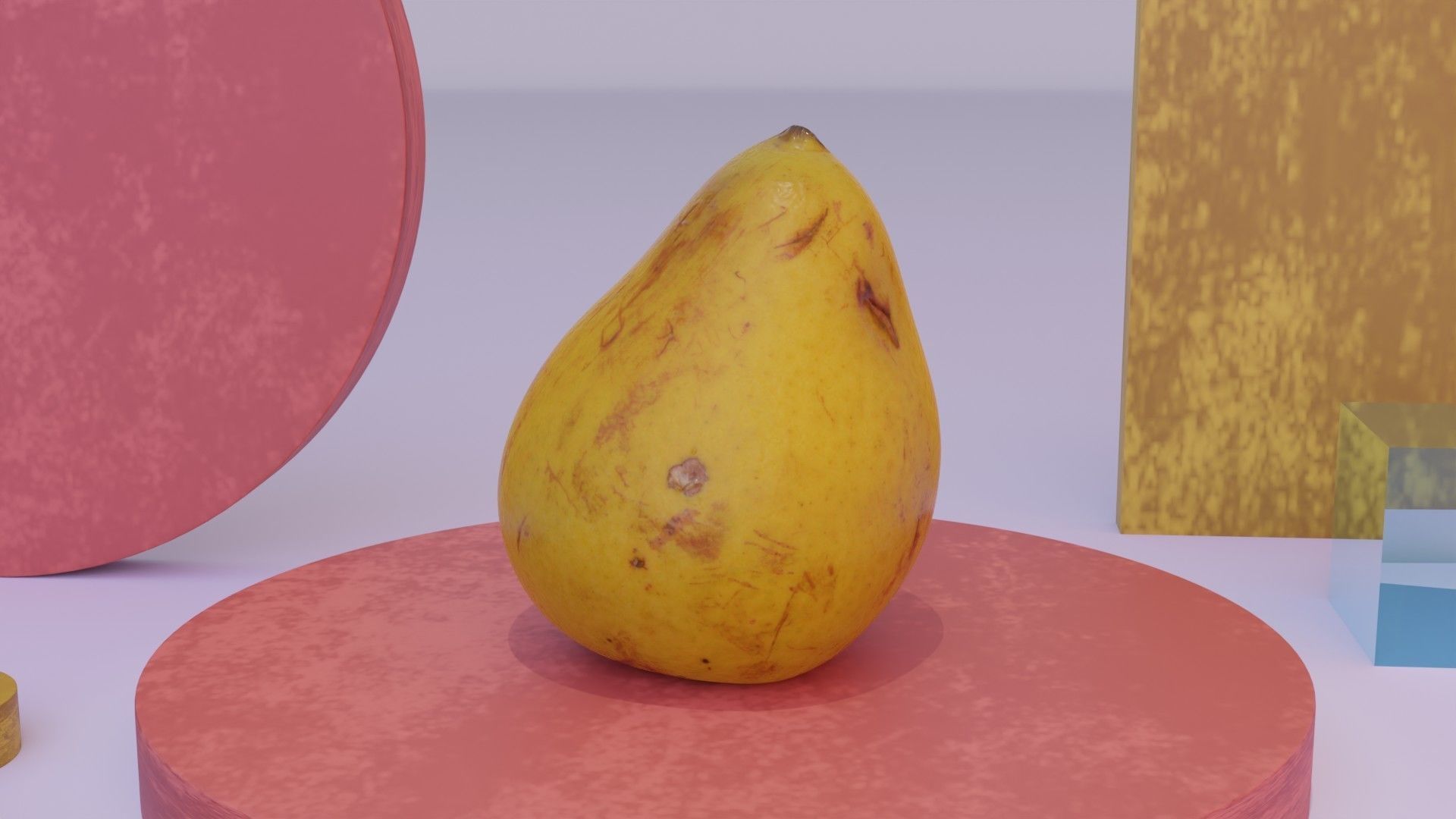 Pear 03 Low-poly 3D model_10